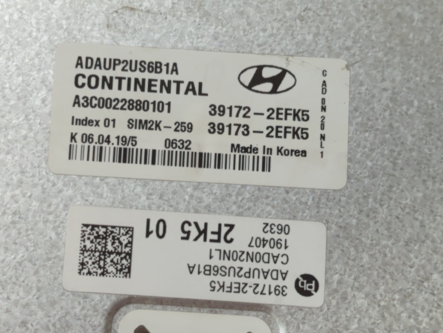 2020 Hyundai Elantra PCM Engine Control Computer ECU ECM PCU OEM P/N:39172-2EFK5 39173-2EFK5 Fits OEM Used Auto Parts - Oemu