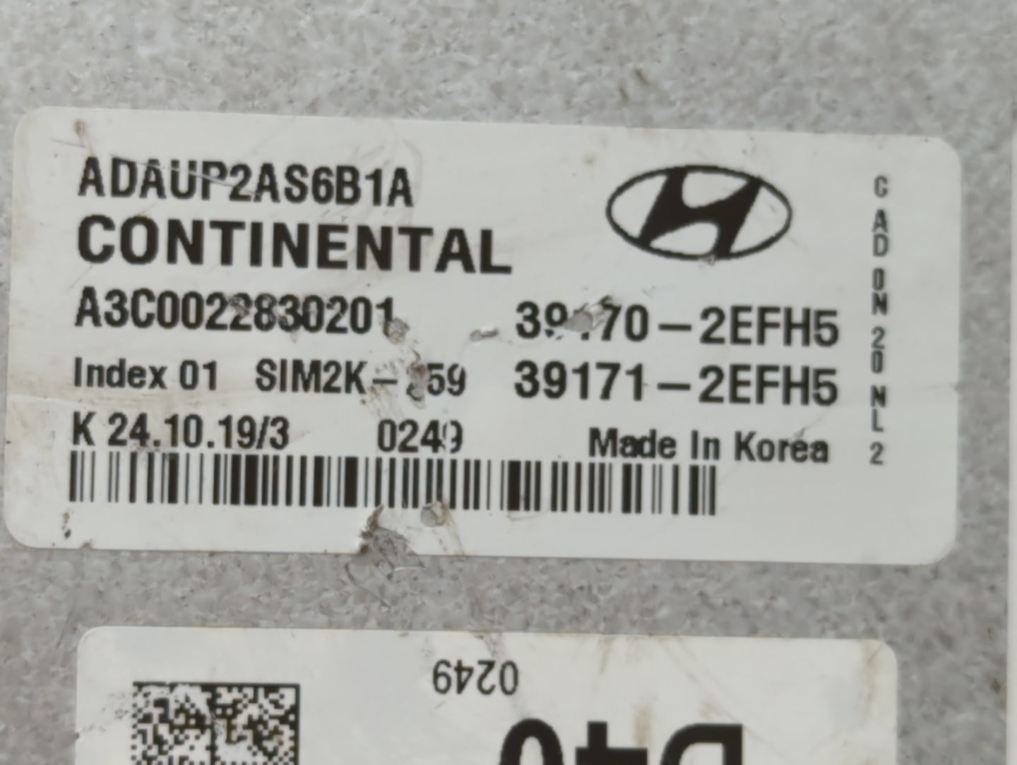 2020 Hyundai Elantra PCM Engine Control Computer ECU ECM PCU OEM P/N:39171-2EFH5 39170-2EFH5 Fits OEM Used Auto Parts - Oemu