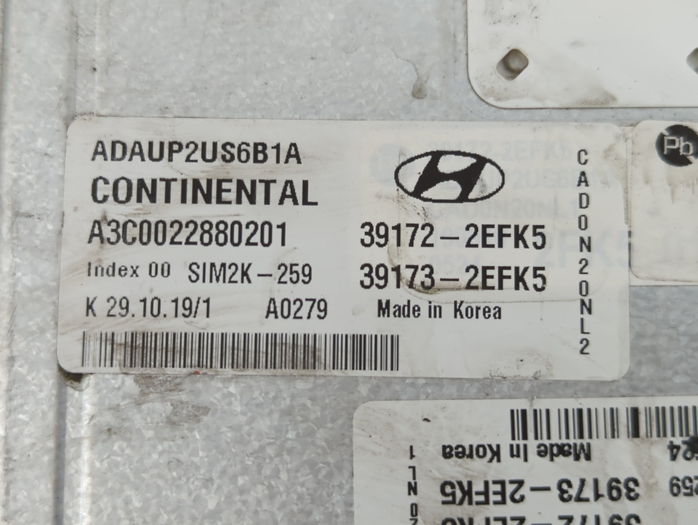 2020 Hyundai Elantra PCM Engine Control Computer ECU ECM PCU OEM P/N:39172-2EFK5 39173-2EFK5 Fits OEM Used Auto Parts - Oemu