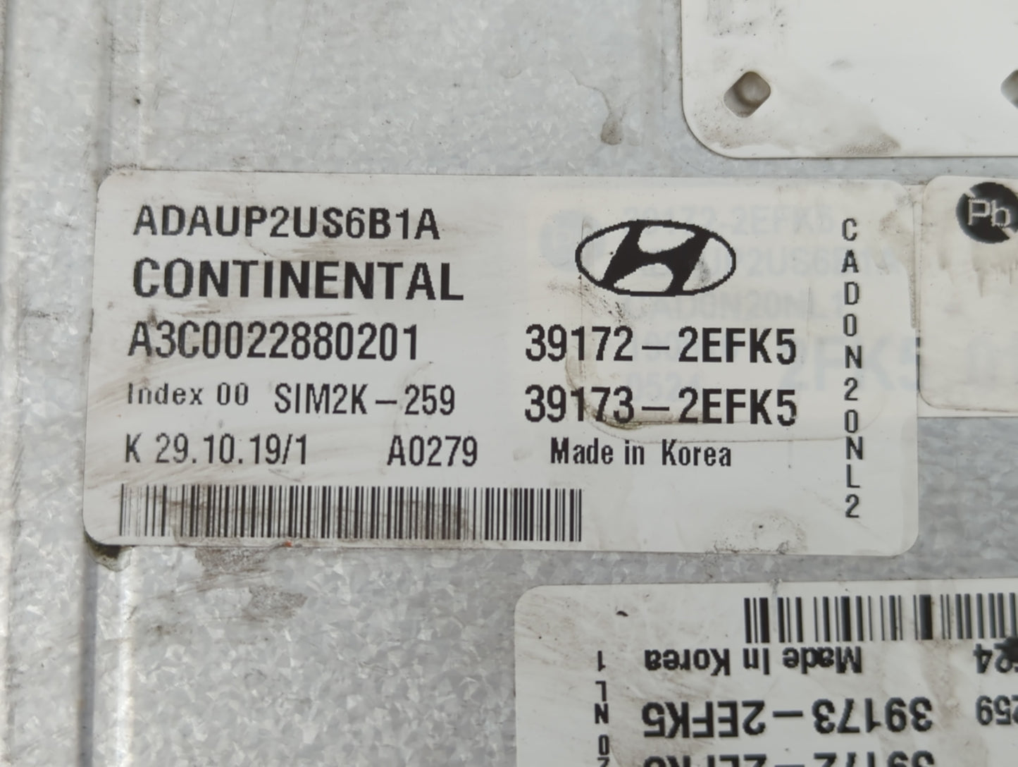 2020 Hyundai Elantra PCM Engine Control Computer ECU ECM PCU OEM P/N:39172-2EFK5 39173-2EFK5 Fits OEM Used Auto Parts - Oemu