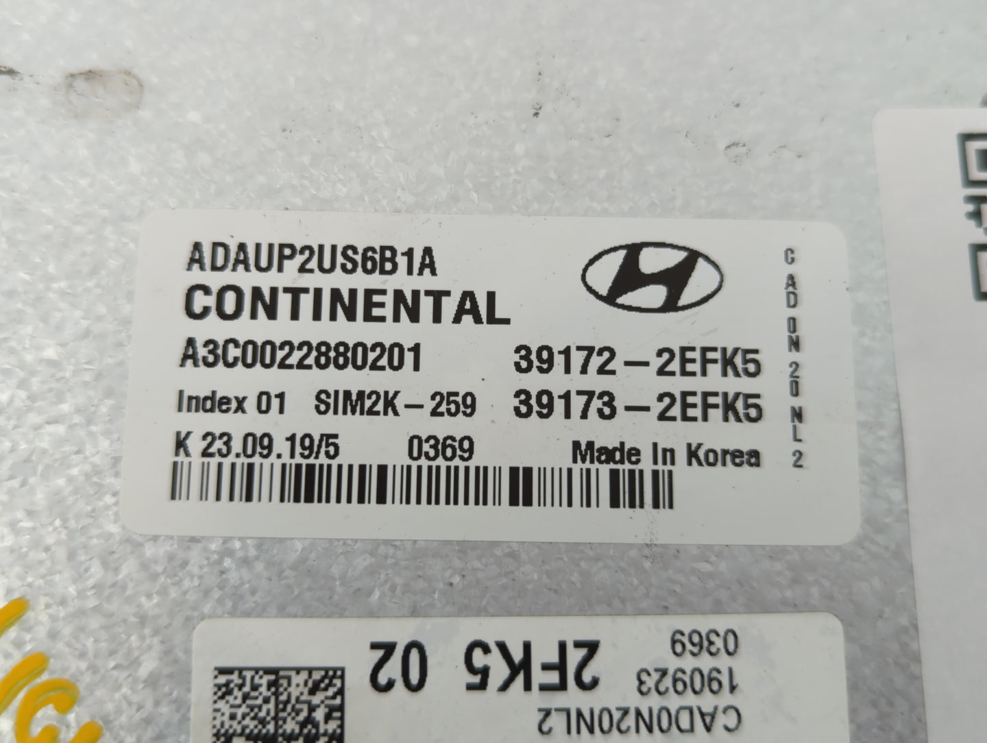 2020 Hyundai Elantra PCM Engine Control Computer ECU ECM PCU OEM P/N:39173-2EFK5 39172-2EFK5 Fits OEM Used Auto Parts - Oemu