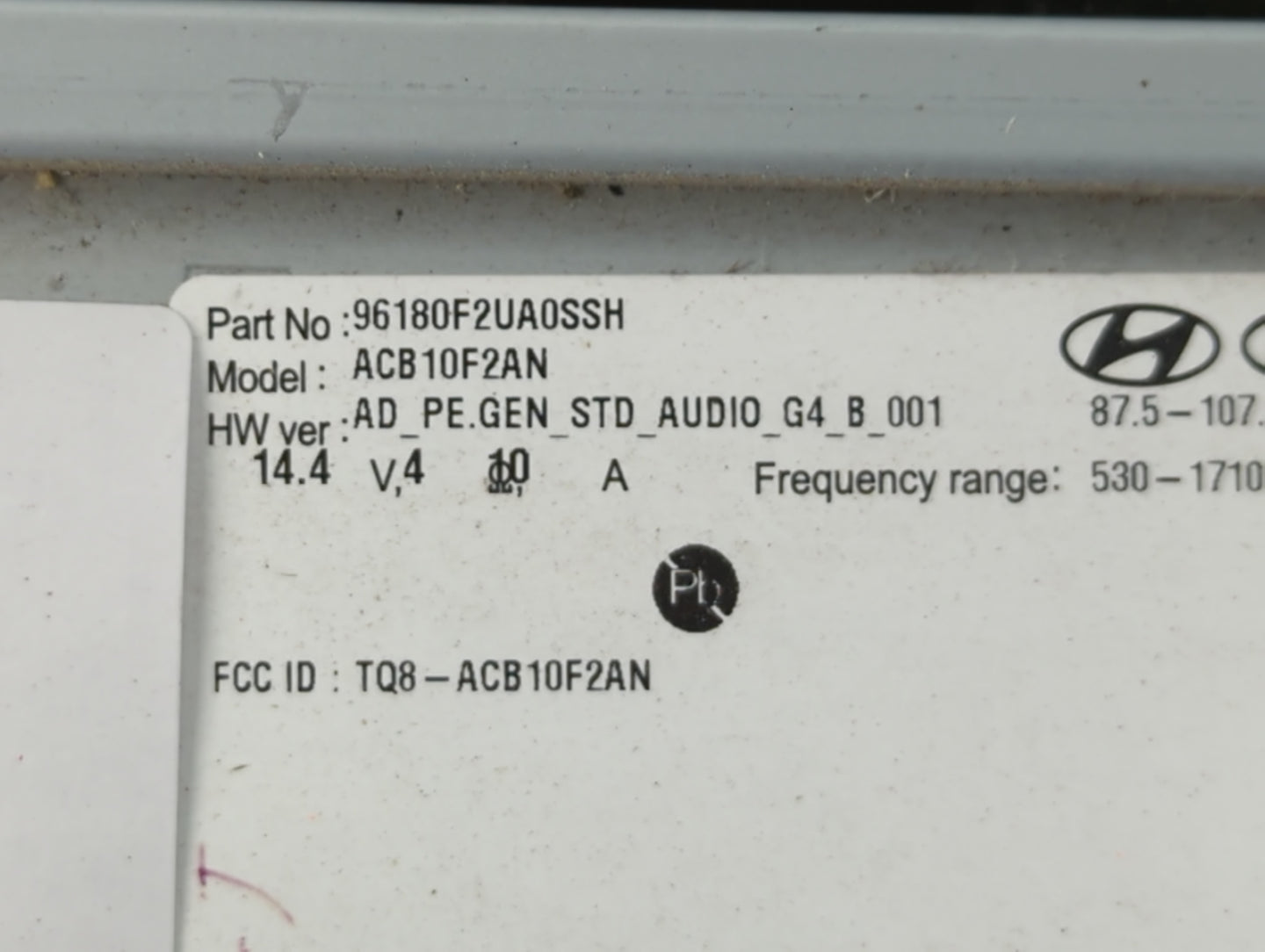 2019-2020 Hyundai Elantra Radio AM FM Cd Player Receiver Replacement P/N:96180F2UA0SSH Fits Fits 2019 2020 OEM Used Auto Par