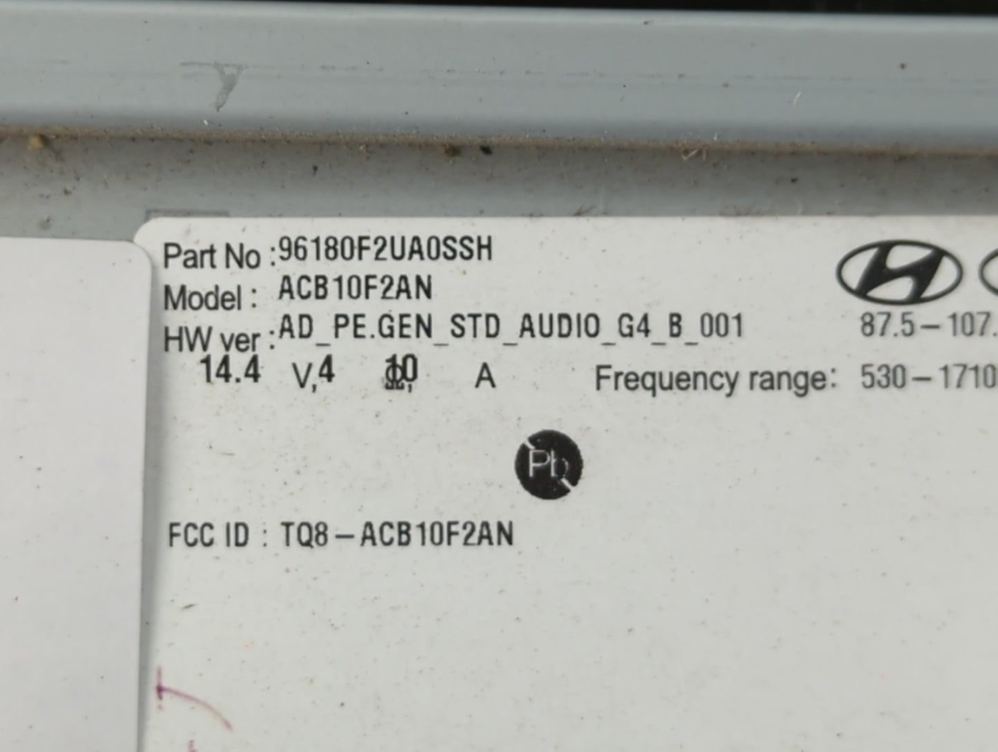2019-2020 Hyundai Elantra Radio AM FM Cd Player Receiver Replacement P/N:96180F2UA0SSH Fits Fits 2019 2020 OEM Used Auto Par