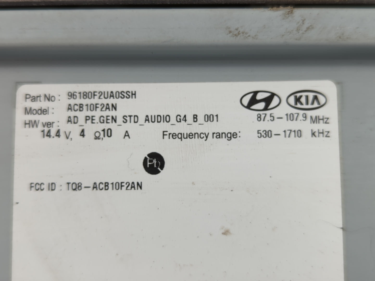 2019-2020 Hyundai Elantra Radio AM FM Cd Player Receiver Replacement P/N:96180F2UASSH Fits Fits 2019 2020 OEM Used Auto Part