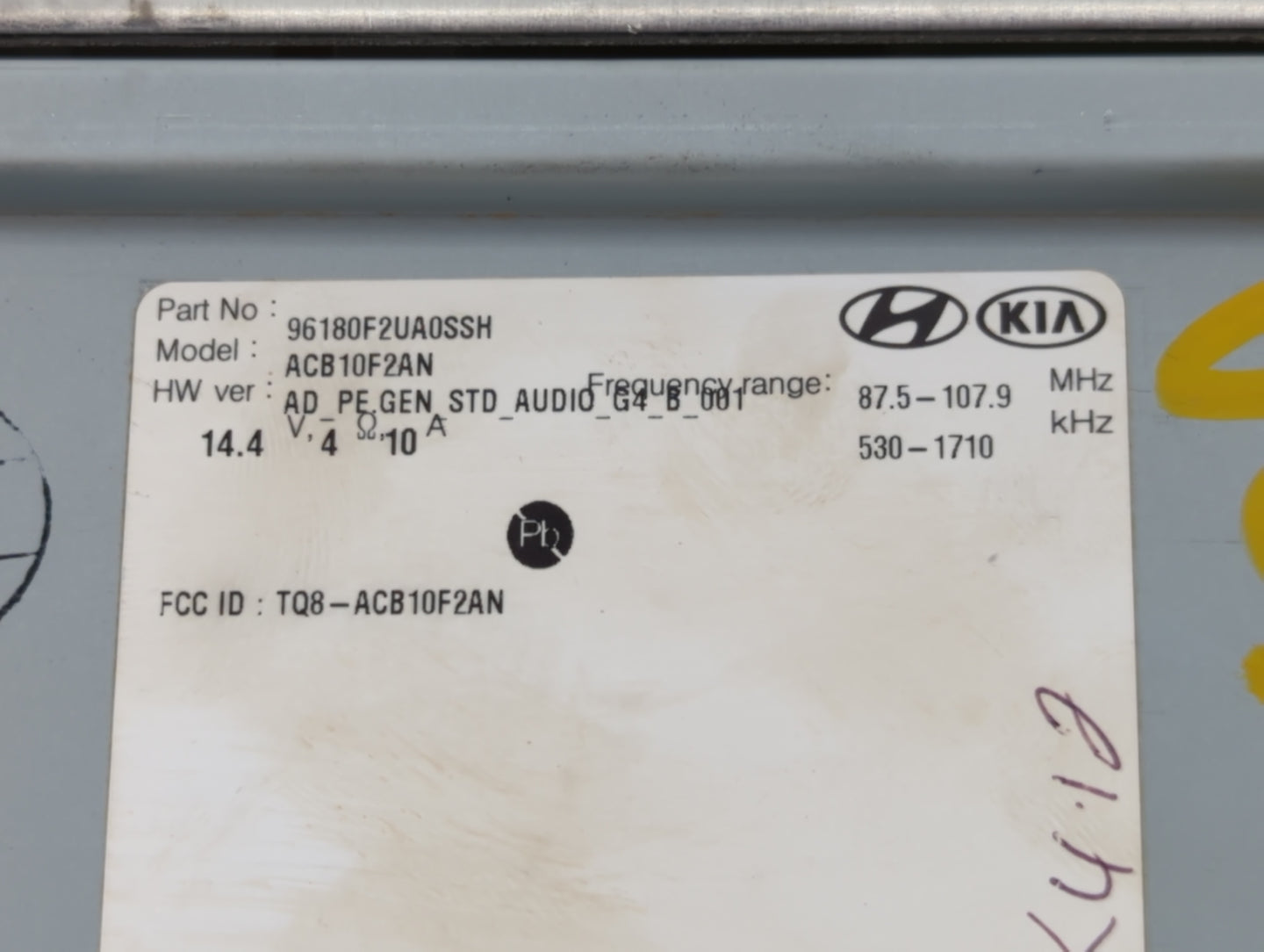 2019-2020 Hyundai Elantra Radio AM FM Cd Player Receiver Replacement P/N:96160-F2UC0SSH Fits Fits 2019 2020 OEM Used Auto Pa