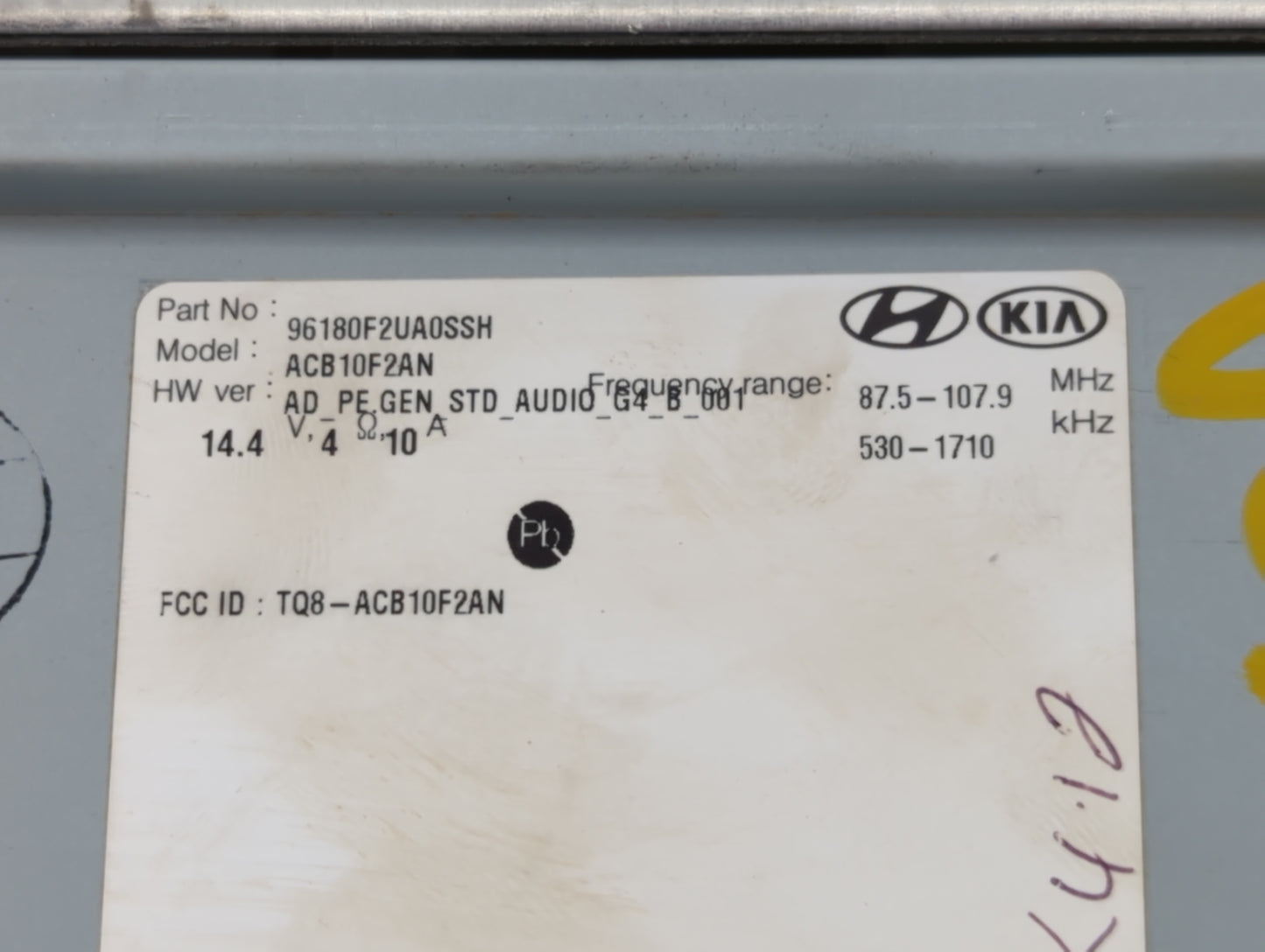 2019-2020 Hyundai Elantra Radio AM FM Cd Player Receiver Replacement P/N:96160-F2UC0SSH Fits Fits 2019 2020 OEM Used Auto Pa