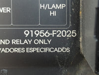 2019-2020 Hyundai Elantra Fusebox Fuse Box Panel Relay Module P/N:91956-F2025 Fits Fits 2019 2020 OEM Used Auto Parts - Oemu