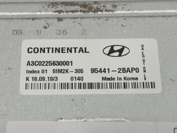 2017-2020 Hyundai Ioniq PCM Engine Control Computer ECU ECM PCU OEM P/N:95441-2BAP0 A3C0225630001 Fits Fits 2017 2018 2019 2020 OEM Used Auto Parts
