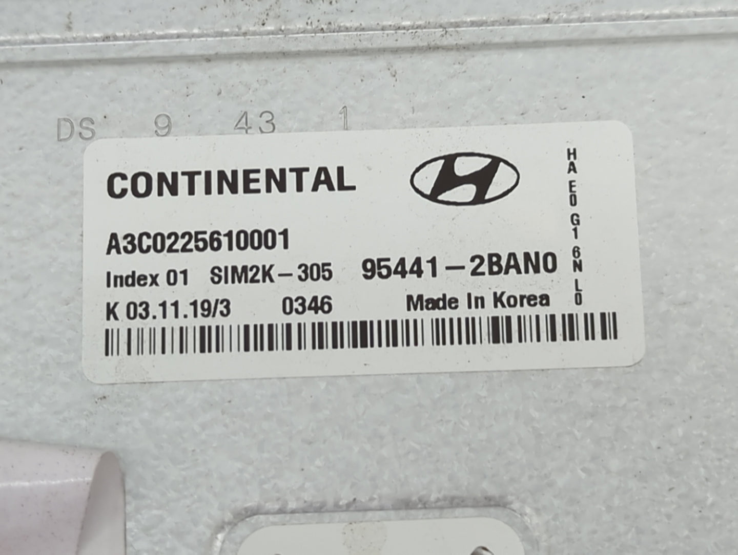 2017-2020 Hyundai Ioniq PCM Engine Control Computer ECU ECM PCU OEM P/N:95441-2BAN0 HAE0G16NL0 Fits Fits 2017 2018 2019 2020