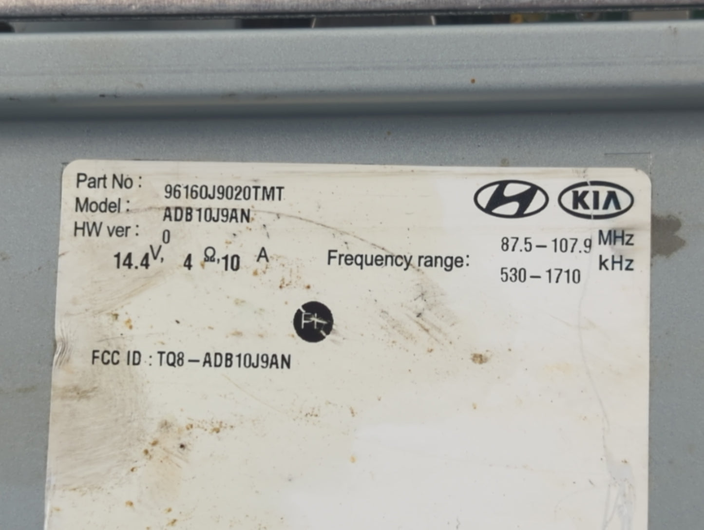 2019-2021 Hyundai Kona Radio AM FM Cd Player Receiver Replacement P/N:96160-J9160TMT Fits Fits 2019 2020 2021 OEM Used Auto 