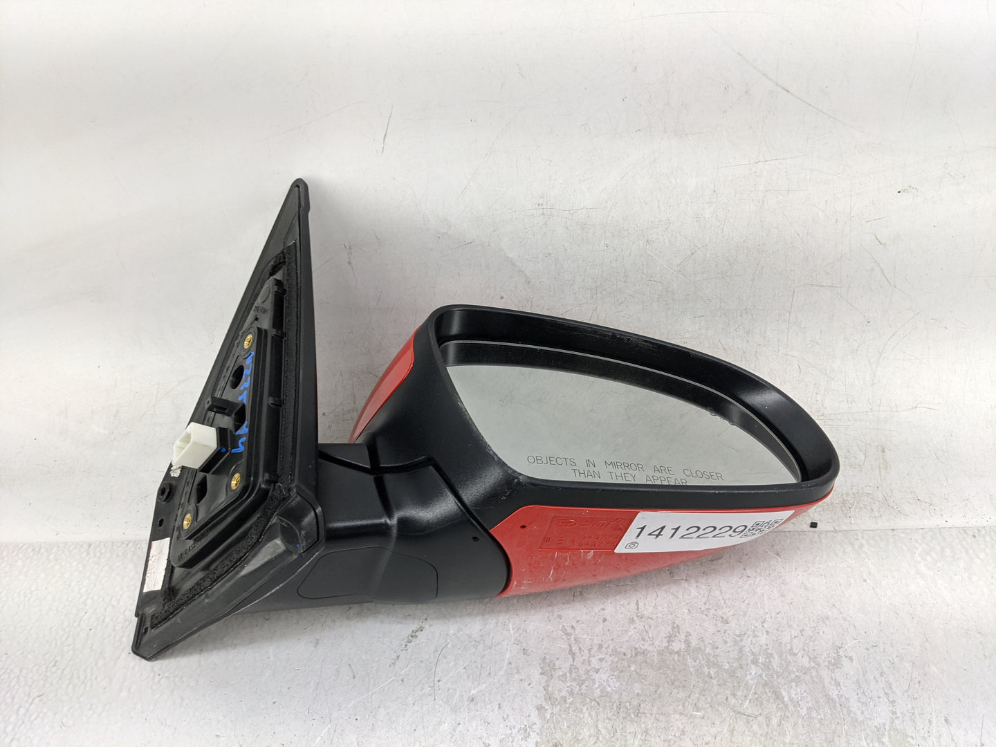 2018-2021 Hyundai Kona Passenger Right Side View Manual Door Mirror Red - Oemusedautoparts1.com