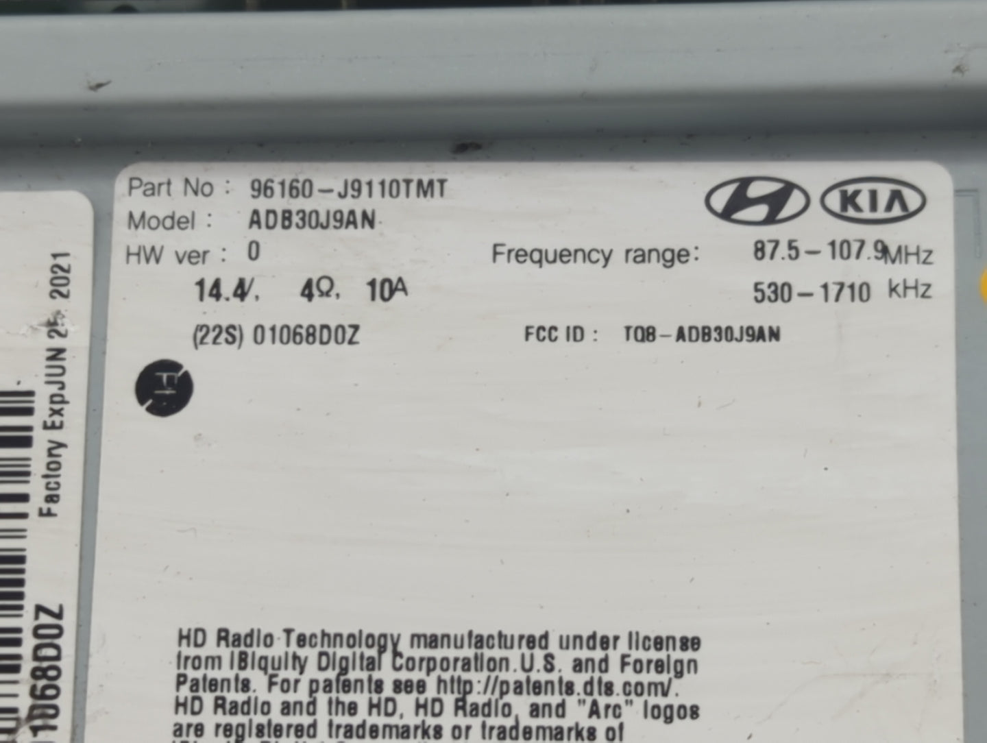 2020 Hyundai Kona Information Display Screen Black - Oemusedautoparts1.com