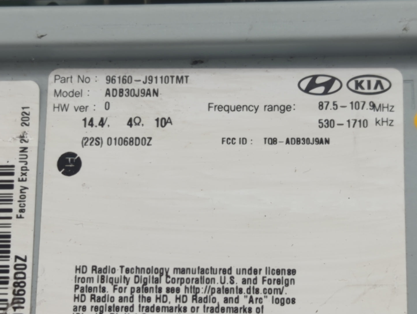 2020 Hyundai Kona Information Display Screen Black - Oemusedautoparts1.com