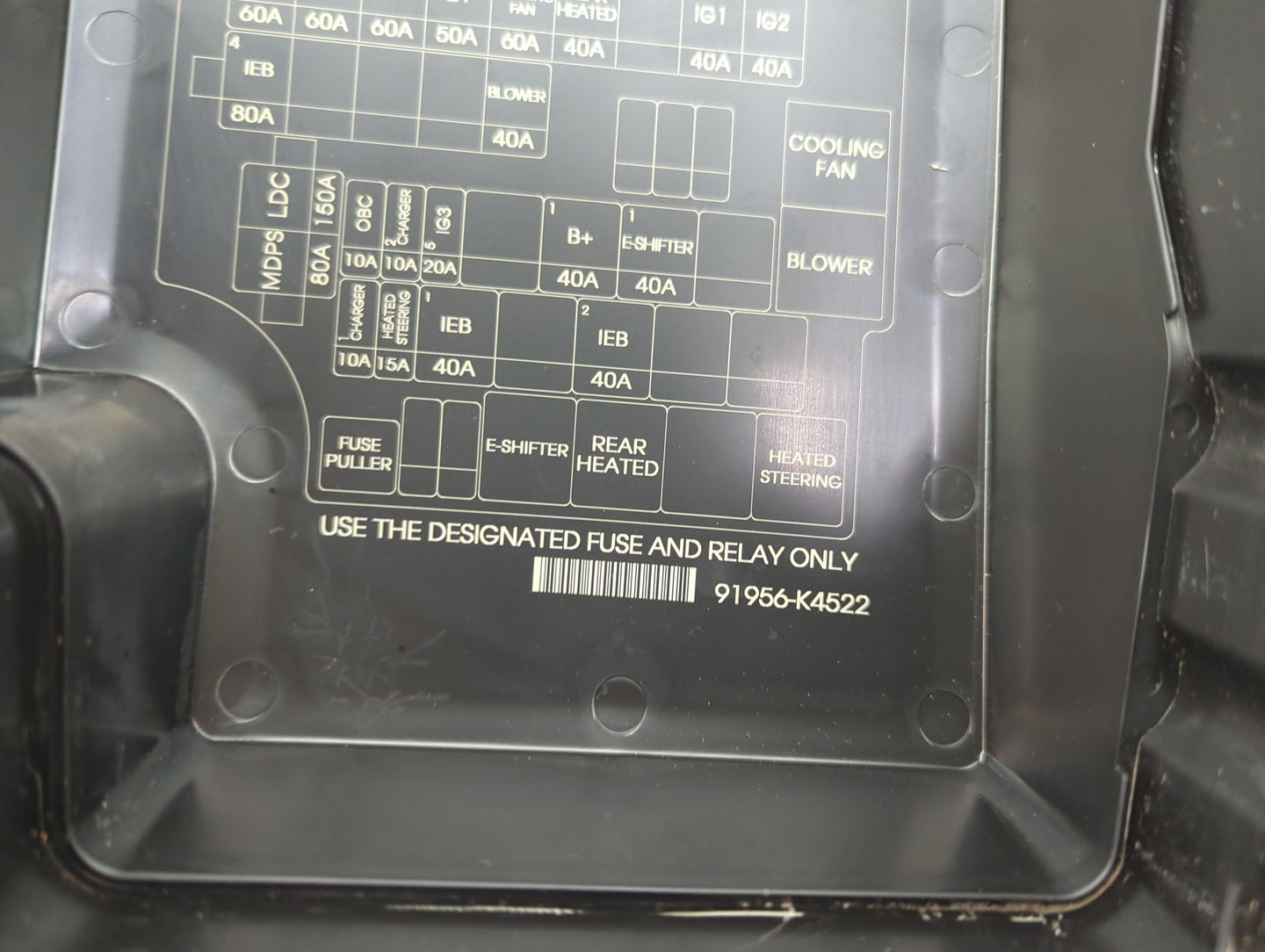 2020 Hyundai Kona Electric Fusebox Fuse Box Panel Relay Module P/N:91956-K4522 Fits OEM Used Auto Parts - Oemusedautoparts1.