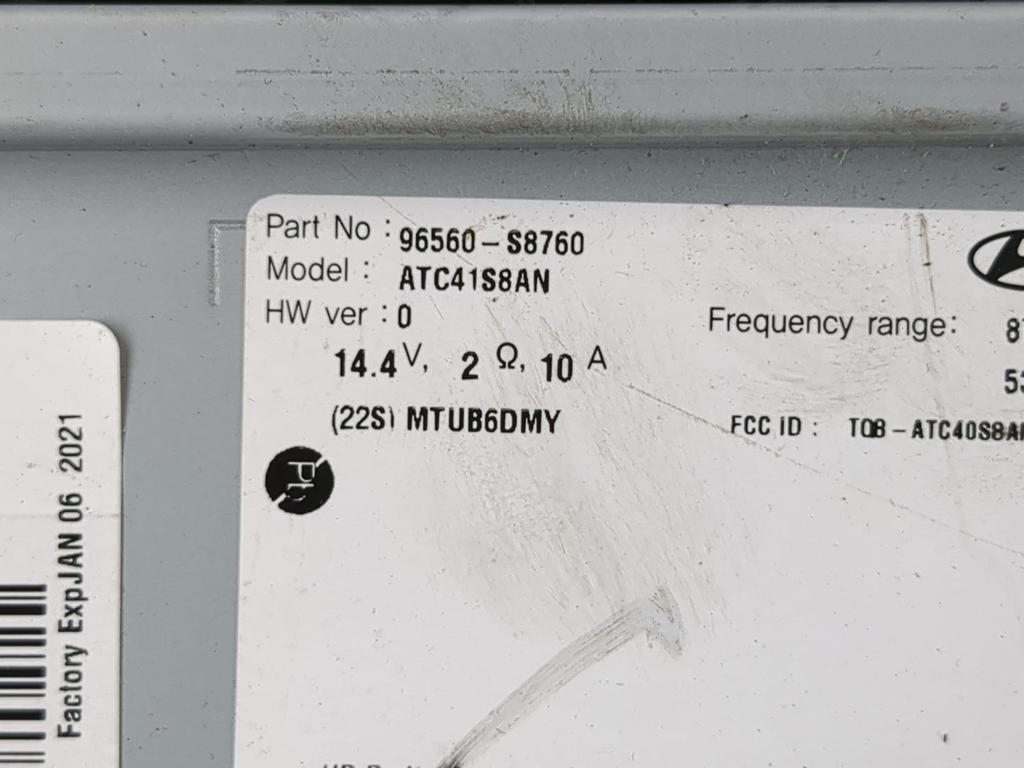 2020-2022 Hyundai Palisade Radio AM FM Cd Player Receiver Replacement P/N:96560-S8760 Fits Fits 2020 2021 2022 OEM Used Auto