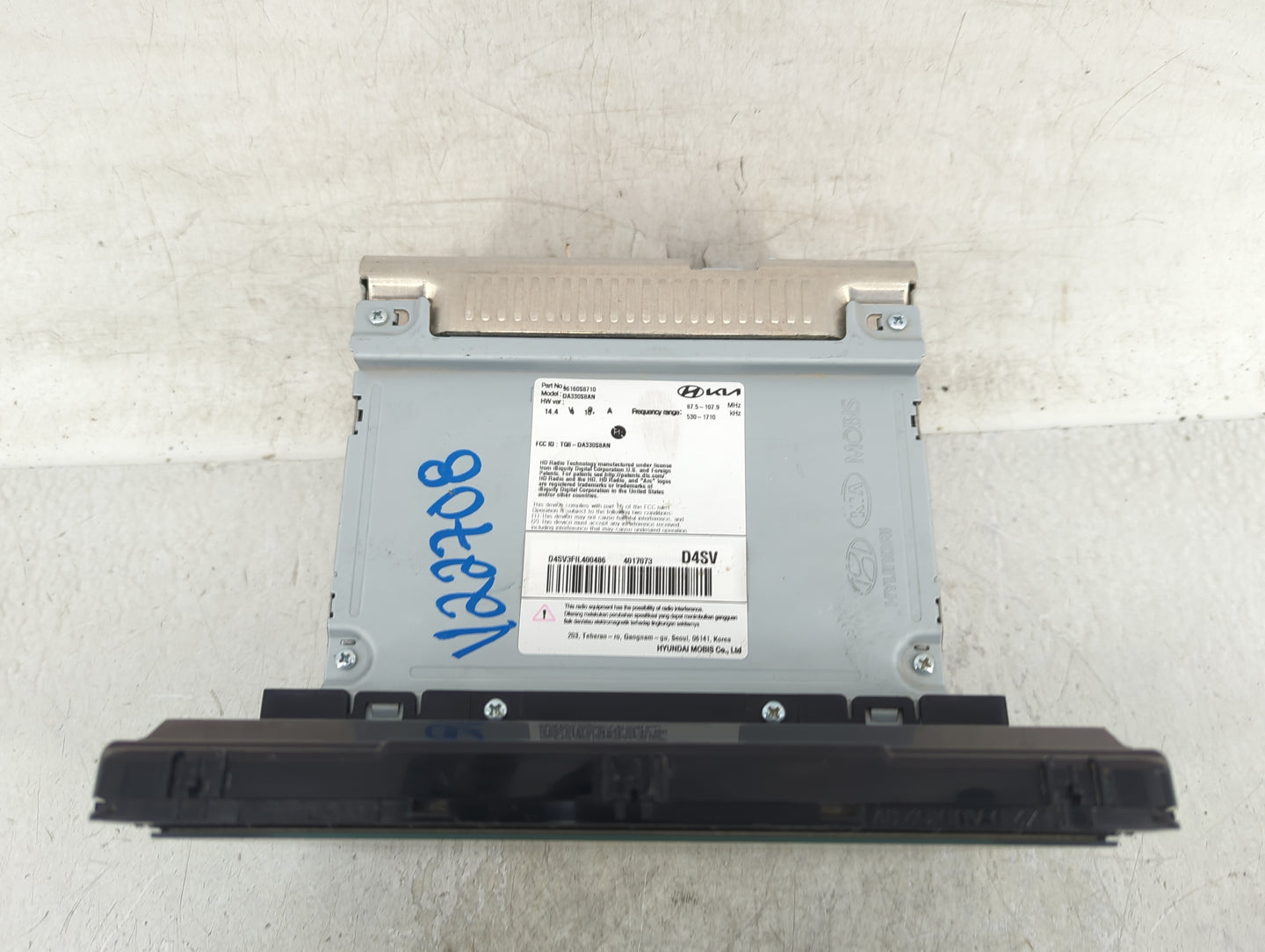 2020-2022 Hyundai Palisade Radio AM FM Cd Player Receiver Replacement P/N:96160S8710 Fits Fits 2020 2021 2022 OEM Used Auto 