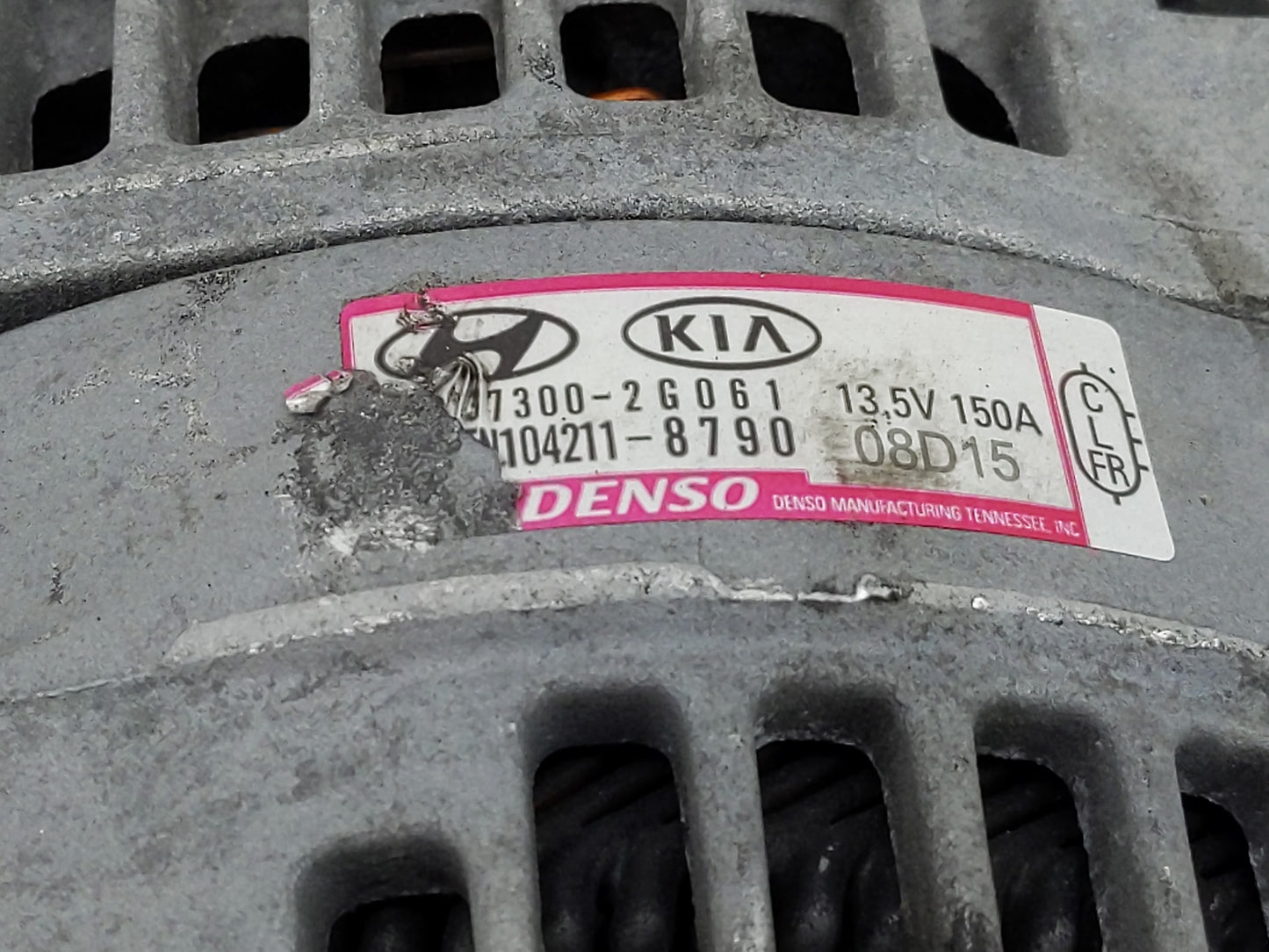 2019-2020 Hyundai Santa Fe Alternator Replacement Generator Charging Assembly Engine OEM P/N:37300-2G061 Fits OEM Used Auto 