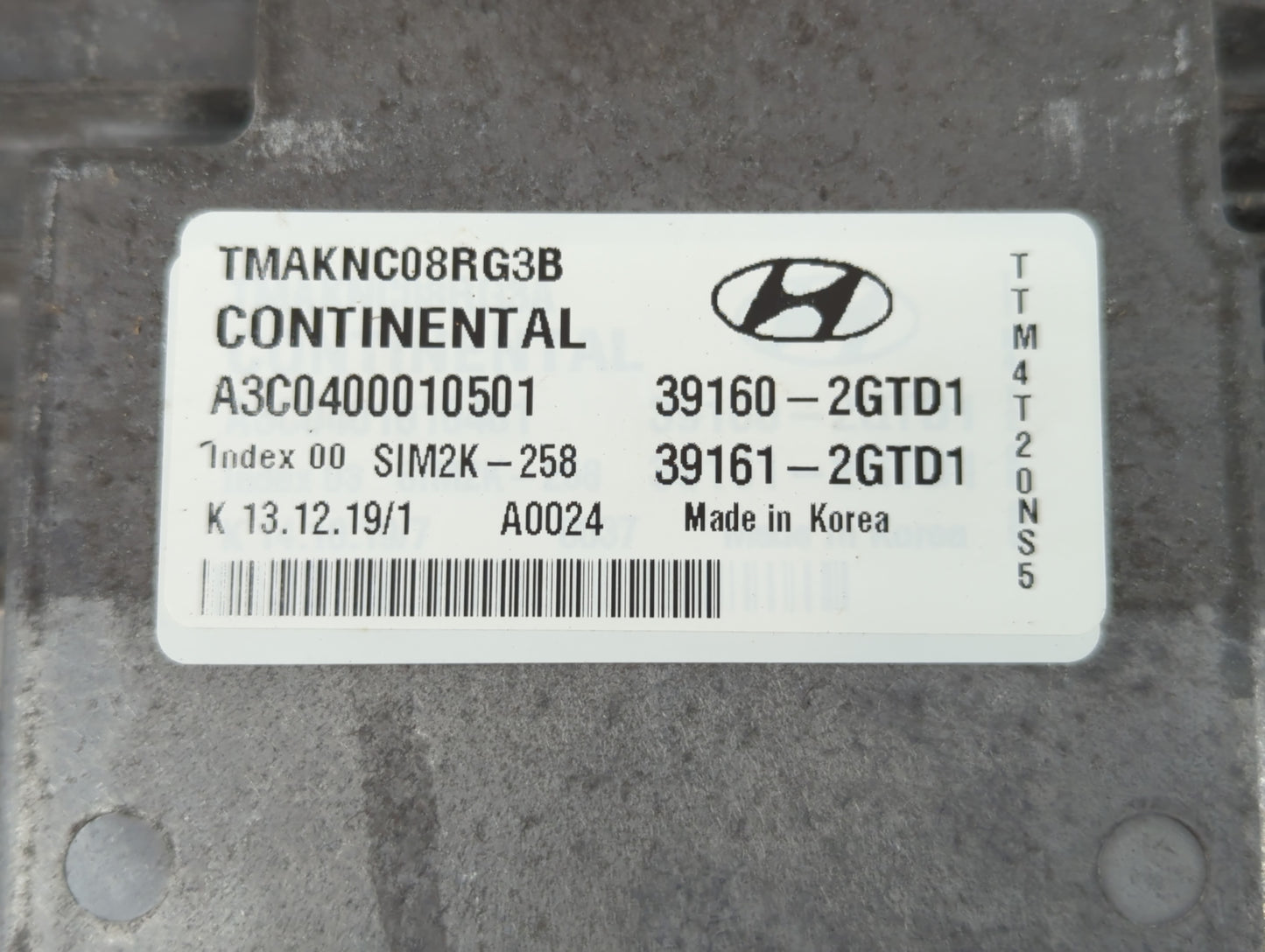 2020 Hyundai Santa Fe PCM Engine Control Computer ECU ECM PCU OEM P/N:39161-2GTD1 39160-2GTD1 Fits OEM Used Auto Parts - Oem