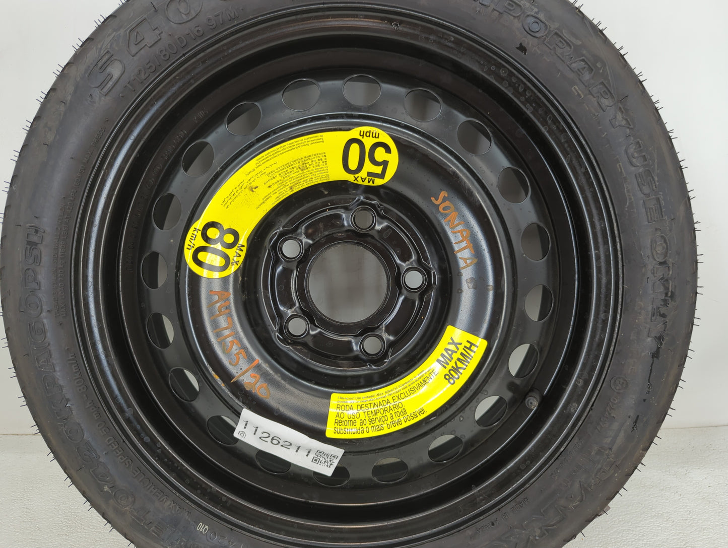 2015-2022 Hyundai Sonata Spare Donut Tire Wheel Rim Oem - Oemusedautoparts1.com