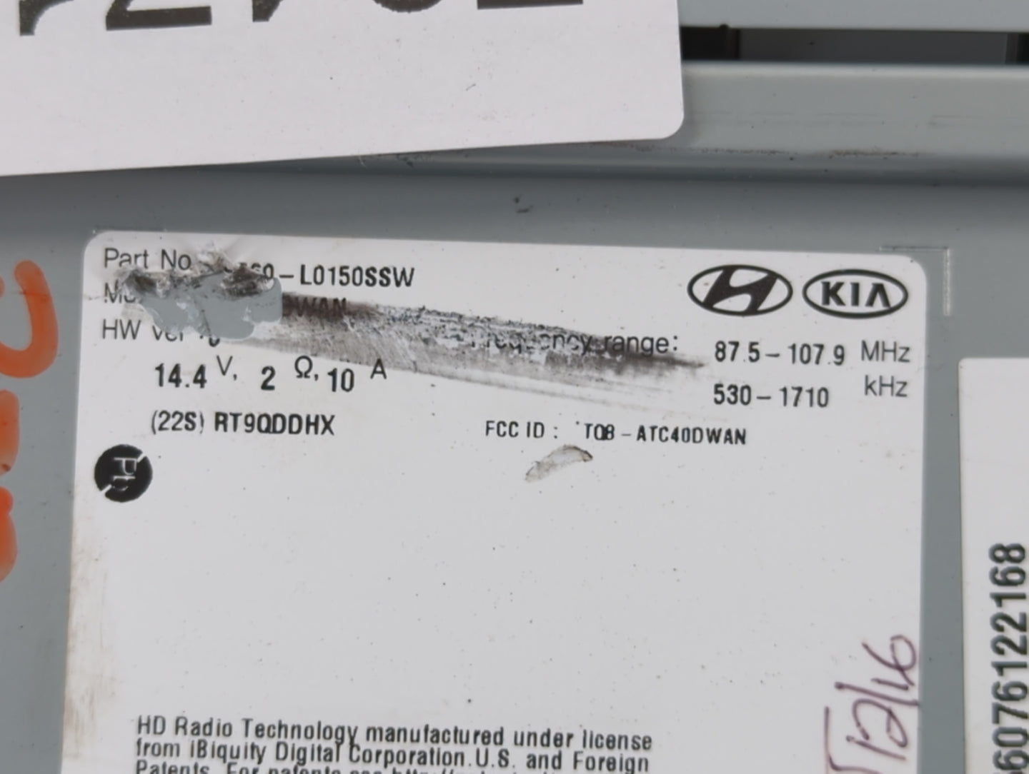 2020-2021 Hyundai Sonata Radio AM FM Cd Player Receiver Replacement Fits Fits 2020 2021 OEM Used Auto Parts - Oemusedautopar