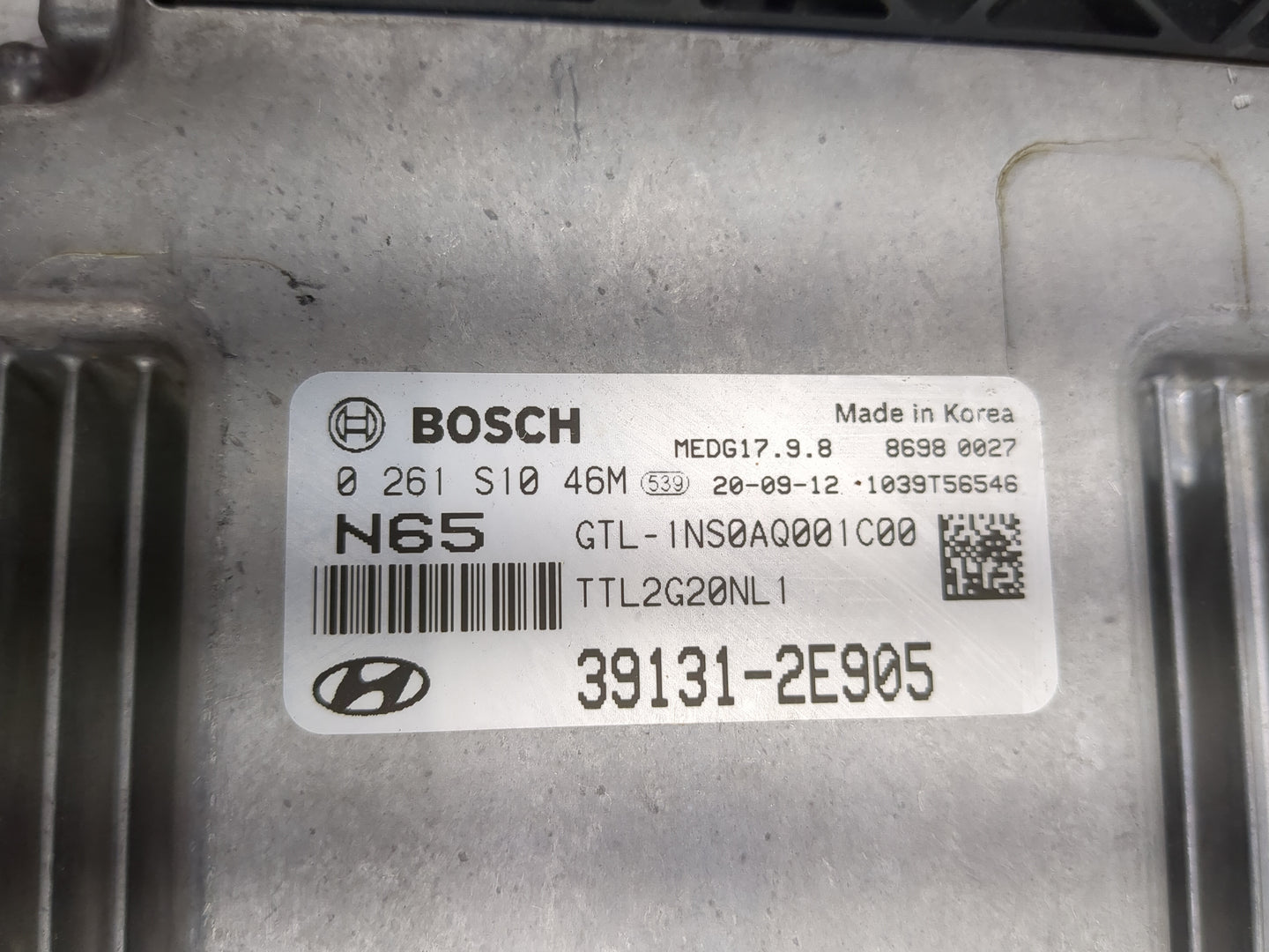 2019-2021 Hyundai Tucson PCM Engine Control Computer ECU ECM PCU OEM P/N:0 261 S10 46M 39131-2E905 Fits Fits 2019 2020 2021 