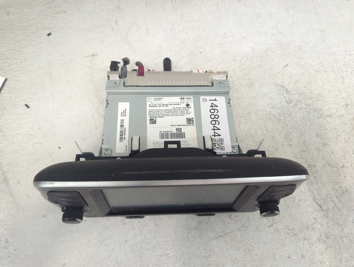2019-2021 Hyundai Tucson Radio AM FM Cd Player Receiver Replacement P/N:96160D3920ZL5 ADB41D3AN Fits Fits 2019 2020 2021 OEM