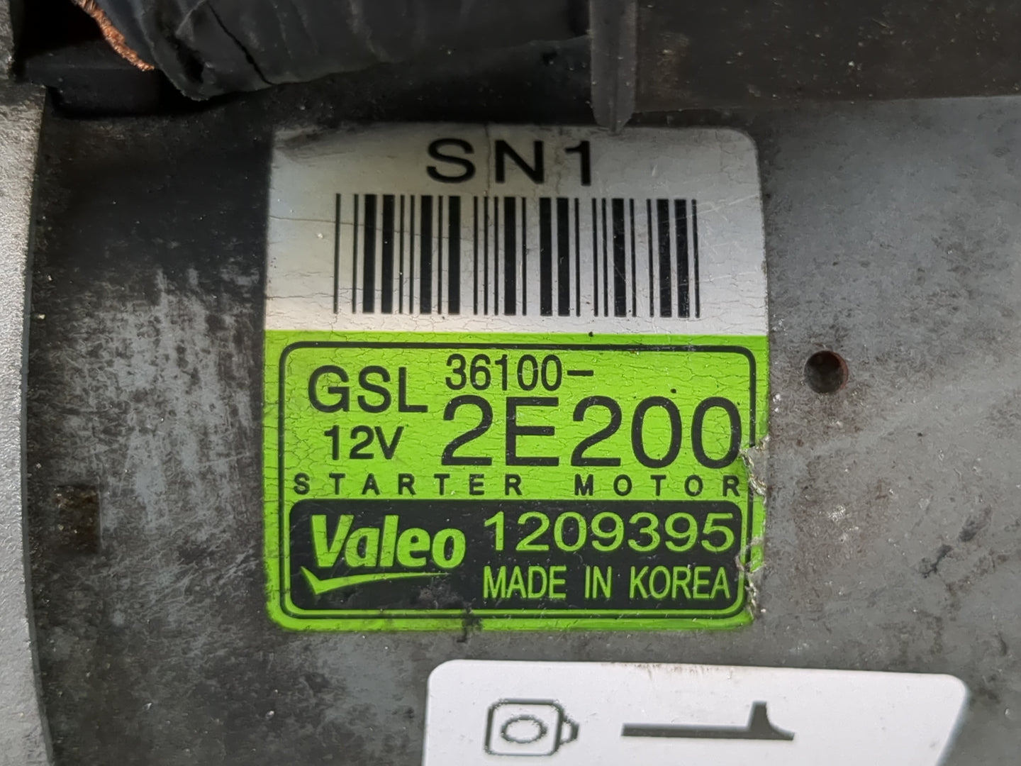 2019-2020 Hyundai Veloster Car Starter Motor Solenoid OEM P/N:1209395 36100-2E200 Fits OEM Used Auto Parts - Oemusedautopart