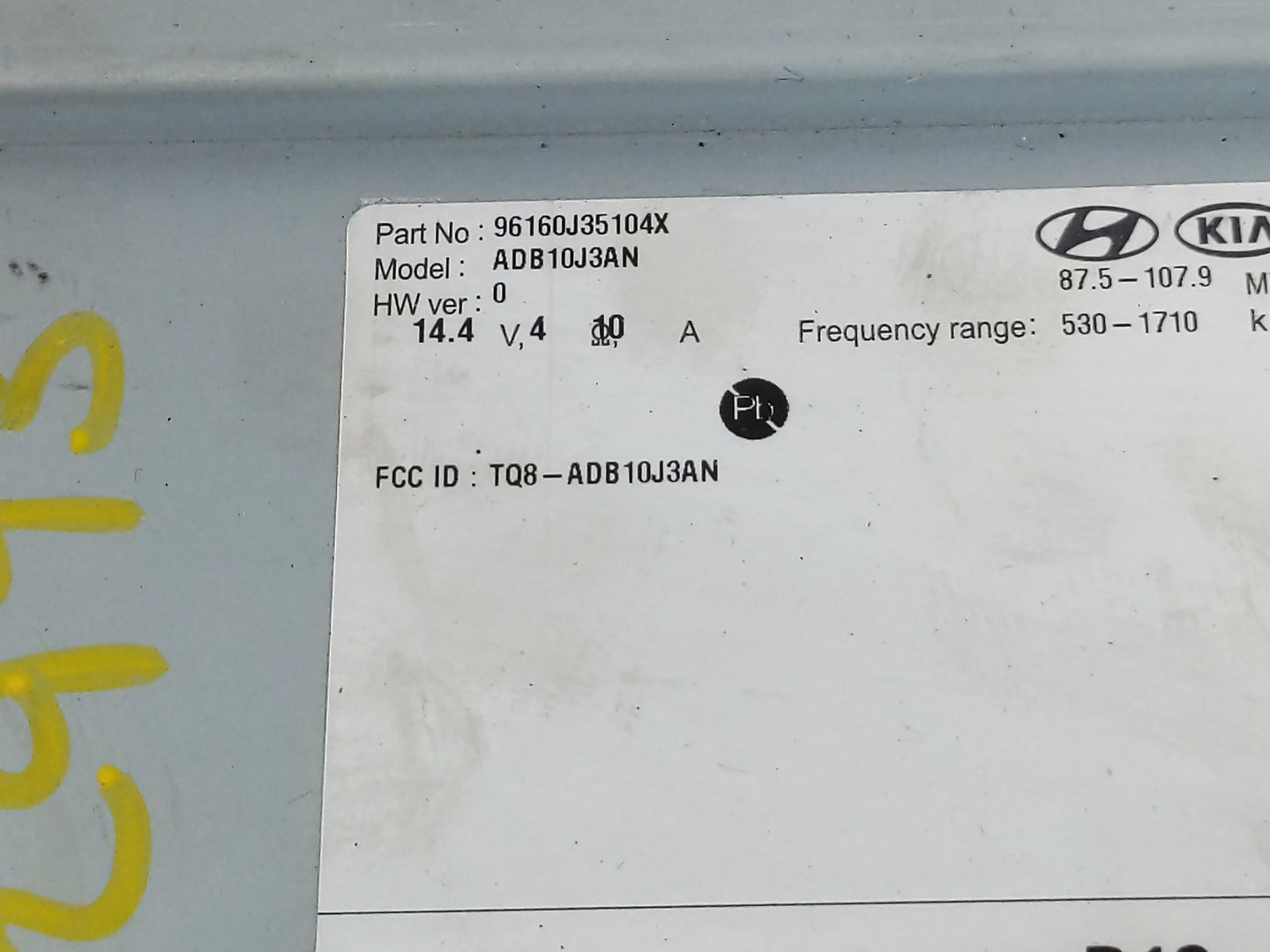 2019-2020 Hyundai Veloster Radio AM FM Cd Player Receiver Replacement P/N:96160J35104X Fits Fits 2019 2020 OEM Used Auto Par
