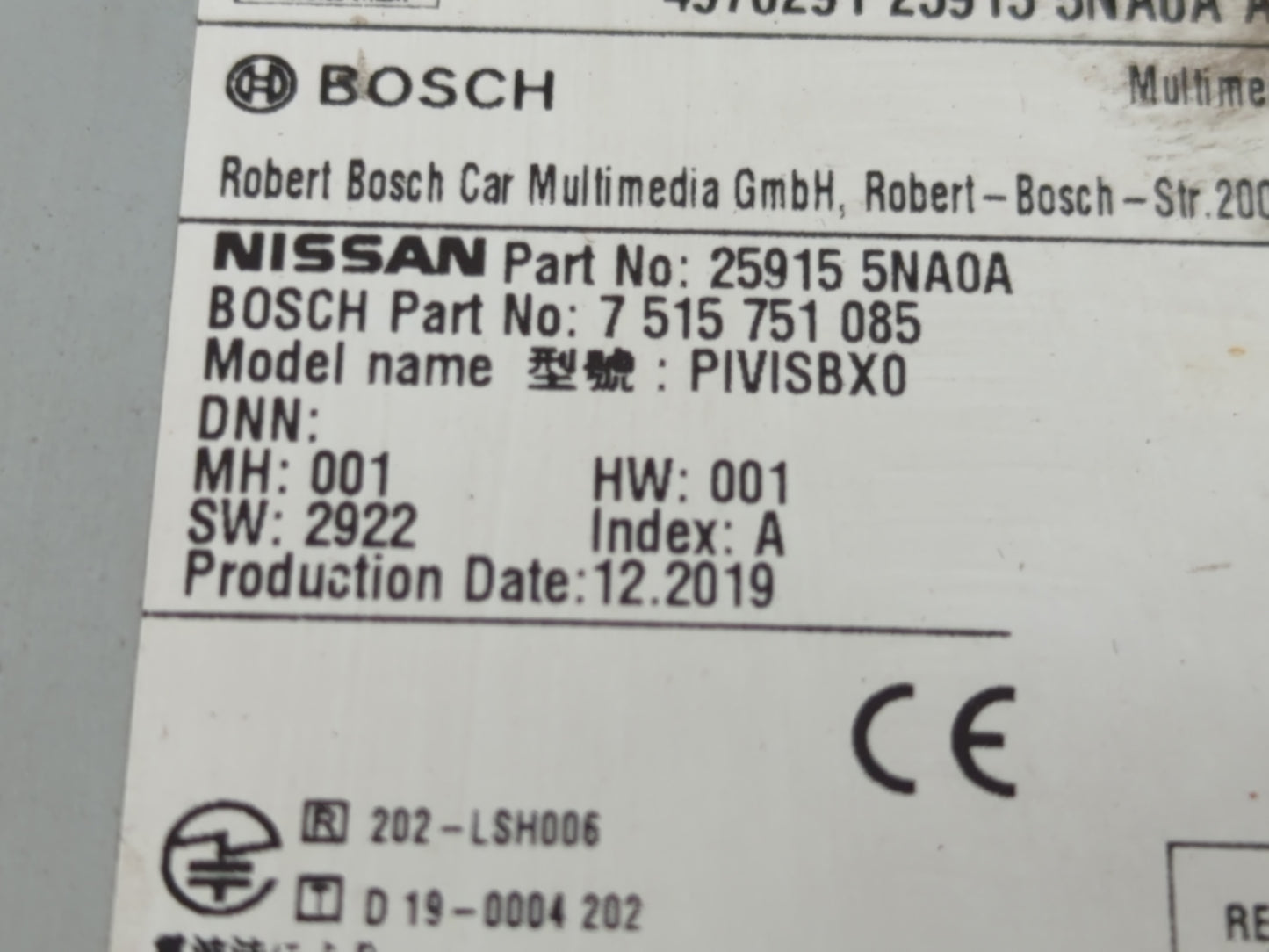 2020 Infiniti Q50 Radio AM FM Cd Player Receiver Replacement P/N:25915 5NA0A Fits Fits 2019 OEM Used Auto Parts - Oemusedaut