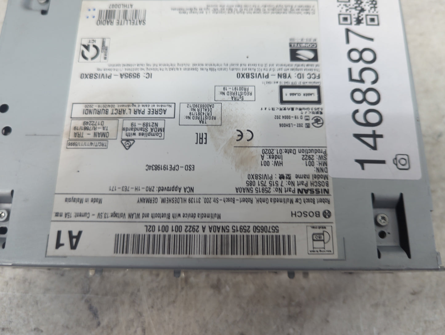 2019-2020 Infiniti Qx50 Radio AM FM Cd Player Receiver Replacement P/N:259315NA0A 7515751085, YBN-PIVISBX0 Fits Fits 2019 20