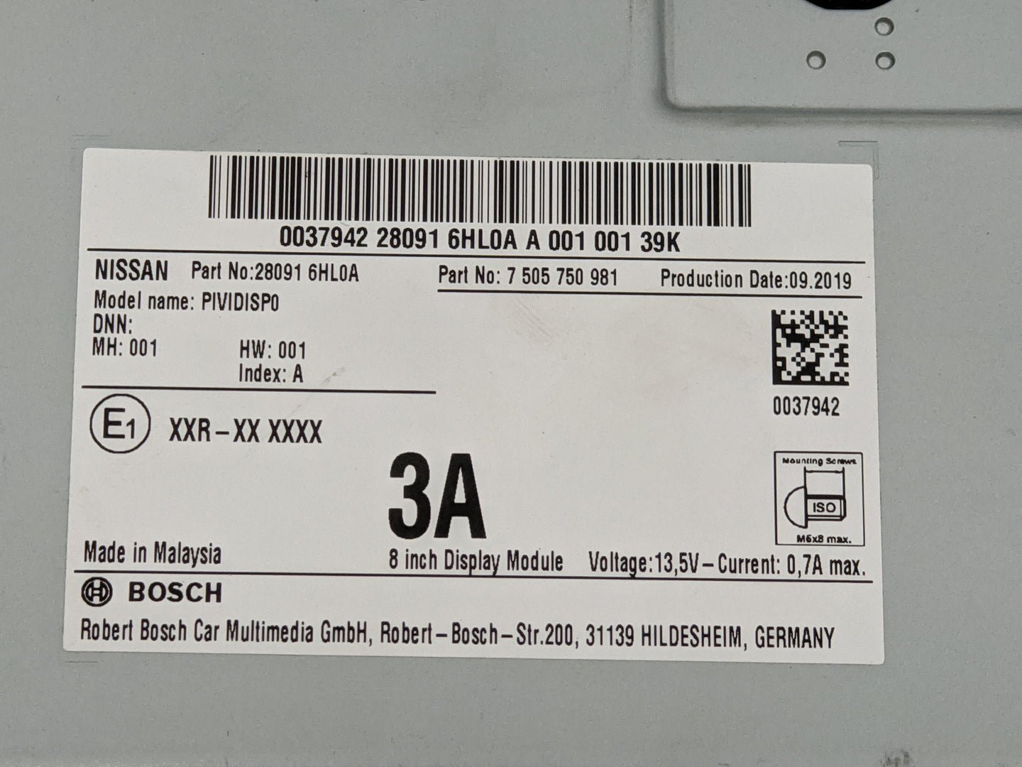 2020 Infiniti Qx50 Information Display Screen 1483447 - Oemusedautoparts1.com
