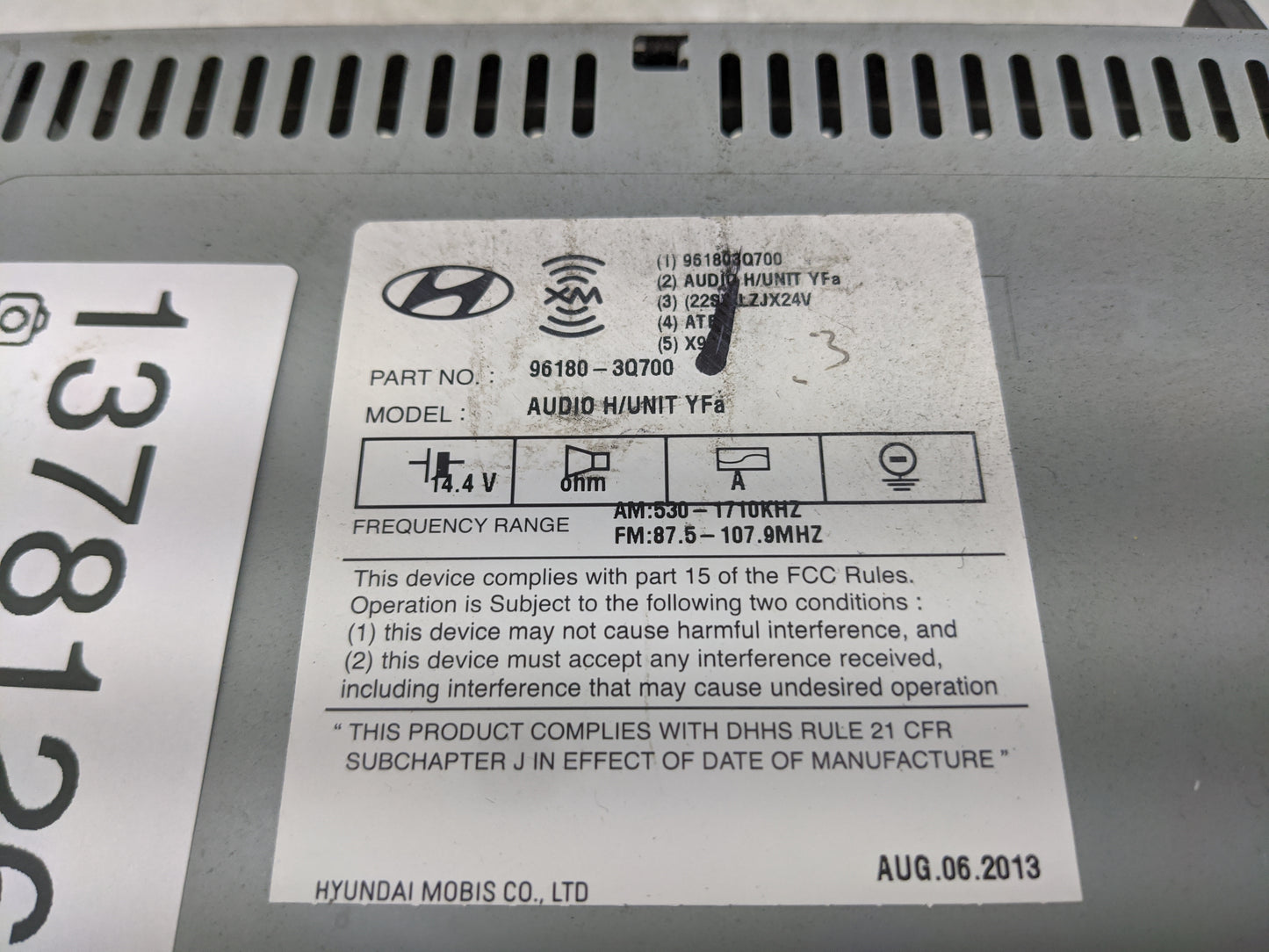 2017-2020 Infiniti Qx60 Radio AM FM Cd Player Receiver Replacement P/N:96180-3Q700 Fits Fits 2017 2018 2019 2020 OEM Used Au