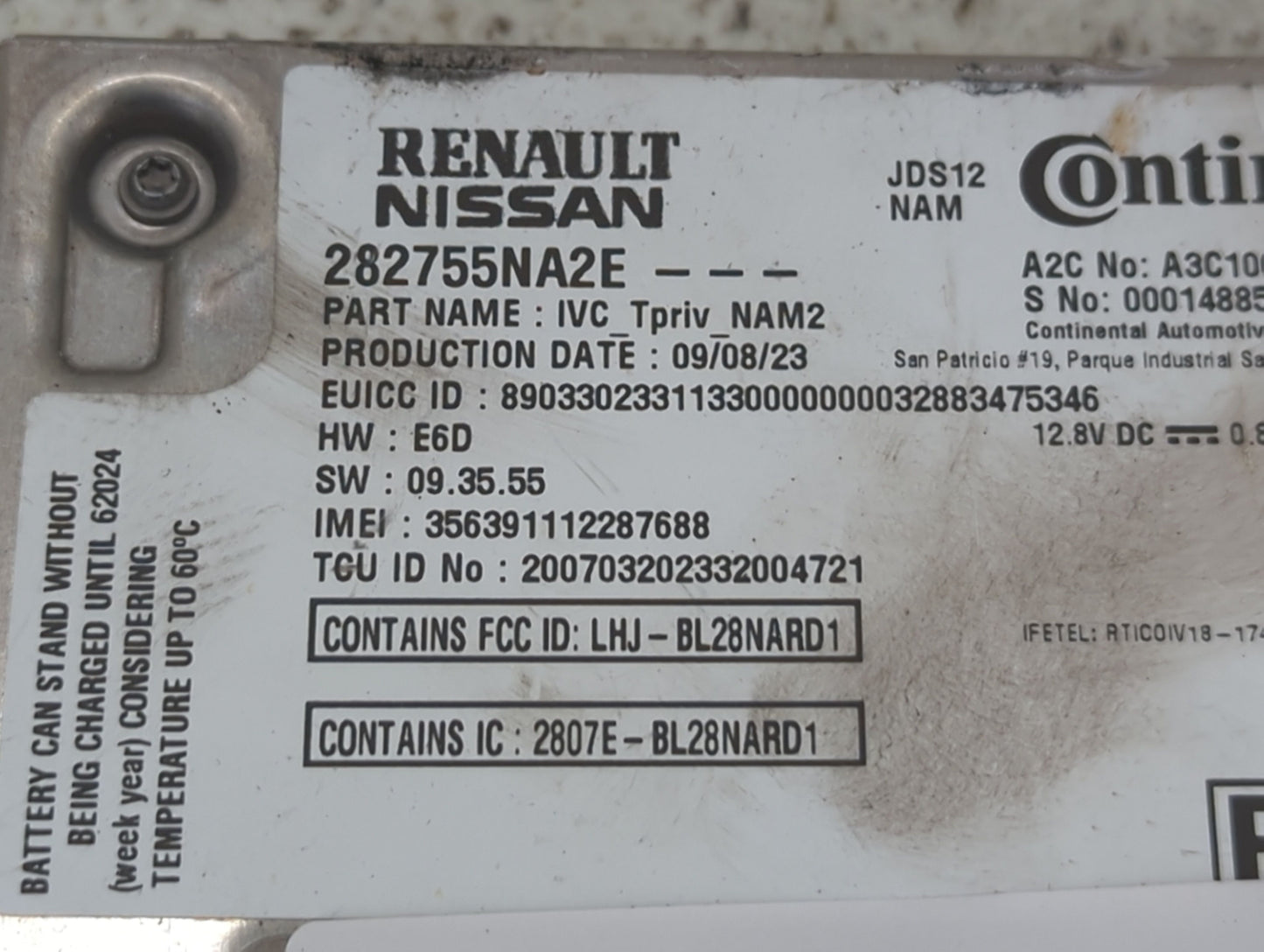 2020 Infiniti Qx80 Telematics Control Module 282755na2e - Oemusedautoparts1.com