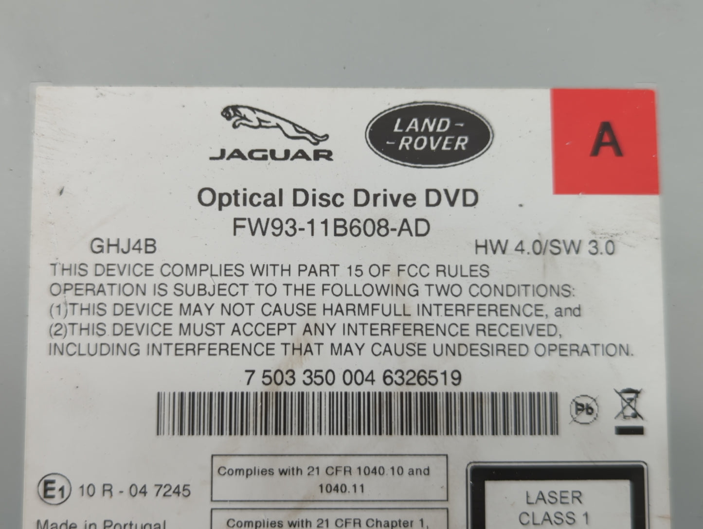 2017-2020 Jaguar F-Pace Radio AM FM Cd Player Receiver Replacement P/N:FW93-11B608-AD GX63-18K812-DE Fits OEM Used Auto Part
