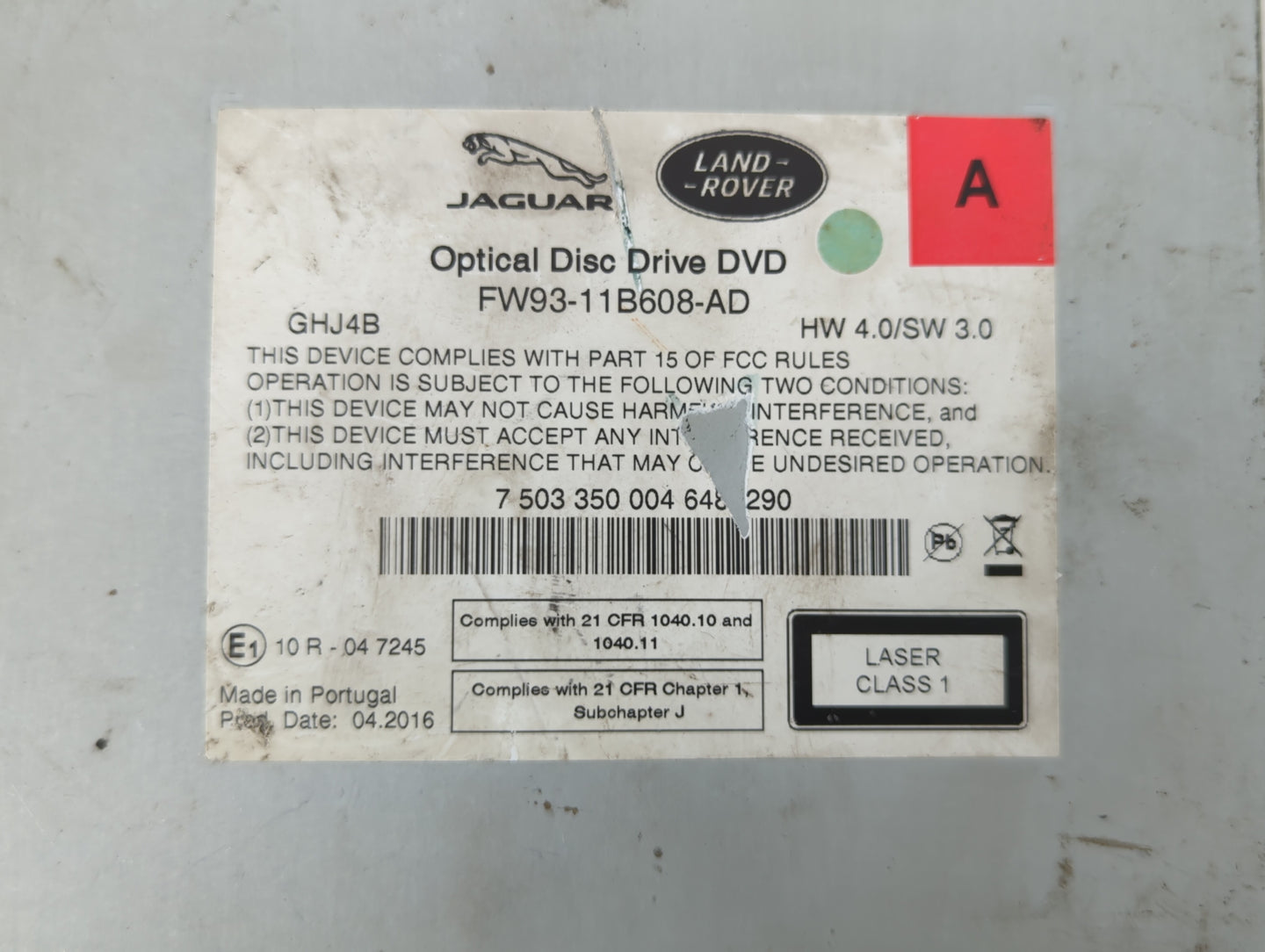 2017-2020 Jaguar F-pace Am Fm Cd Player Radio Receiver - Oemusedautoparts1.com