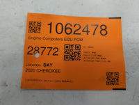 2019-2021 Jeep Cherokee PCM Engine Control Computer ECU ECM PCU OEM P/N:P68434922AA Fits Fits 2019 2020 2021 2022 OEM Used A