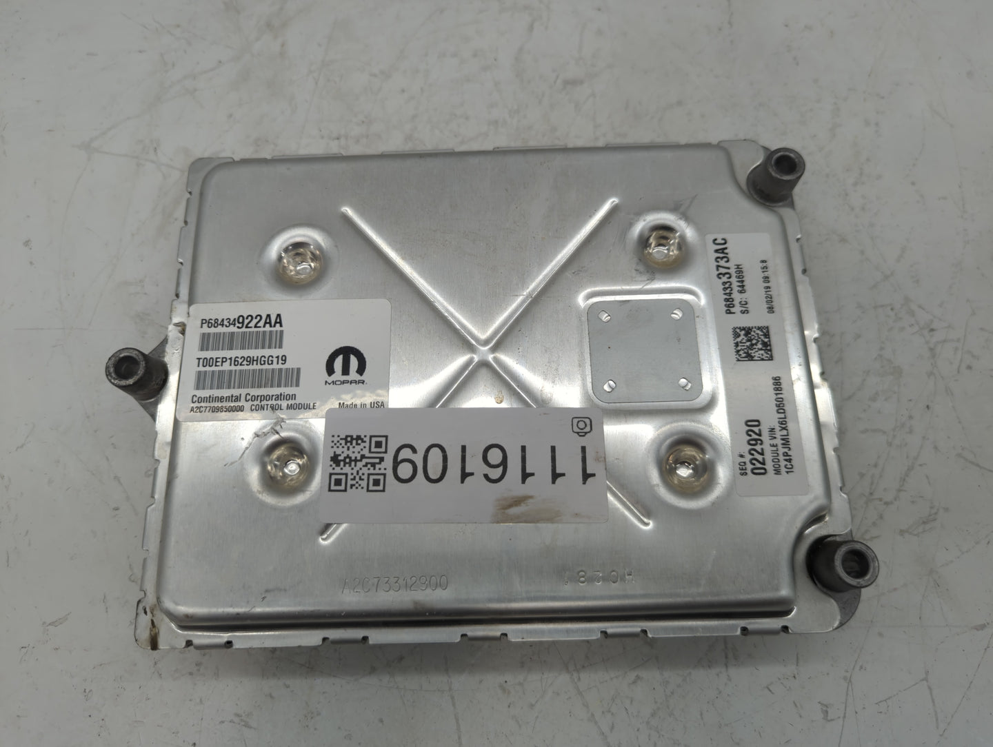 2019-2021 Jeep Cherokee PCM Engine Control Computer ECU ECM PCU OEM P/N:P68434922AA Fits Fits 2019 2020 2021 2022 OEM Used A