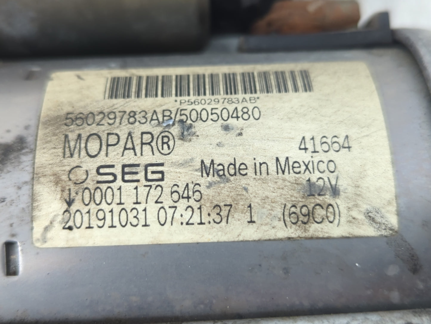 2017-2020 Jeep Compass Car Starter Motor Solenoid OEM P/N:56029783AB 50050480 Fits Fits 2017 2018 2019 2020 2021 2022 OEM Us