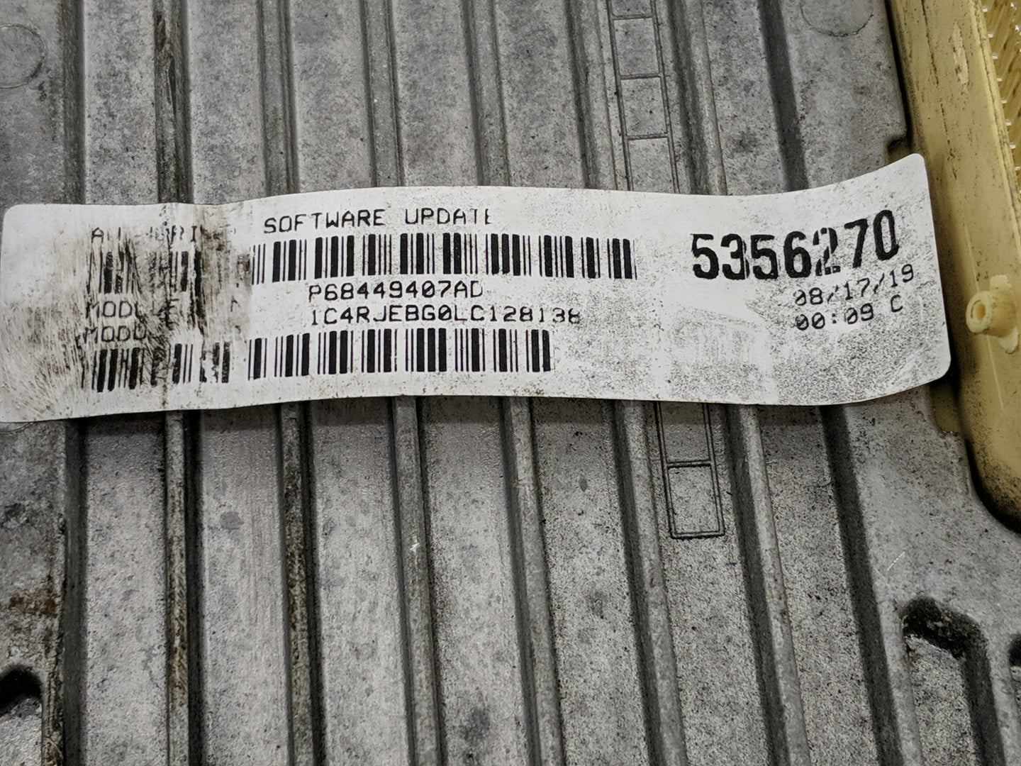 2020-2022 Jeep Grand Cherokee PCM Engine Control Computer ECU ECM PCU OEM P/N:68434931AA Fits Fits 2020 2021 2022 OEM Used A