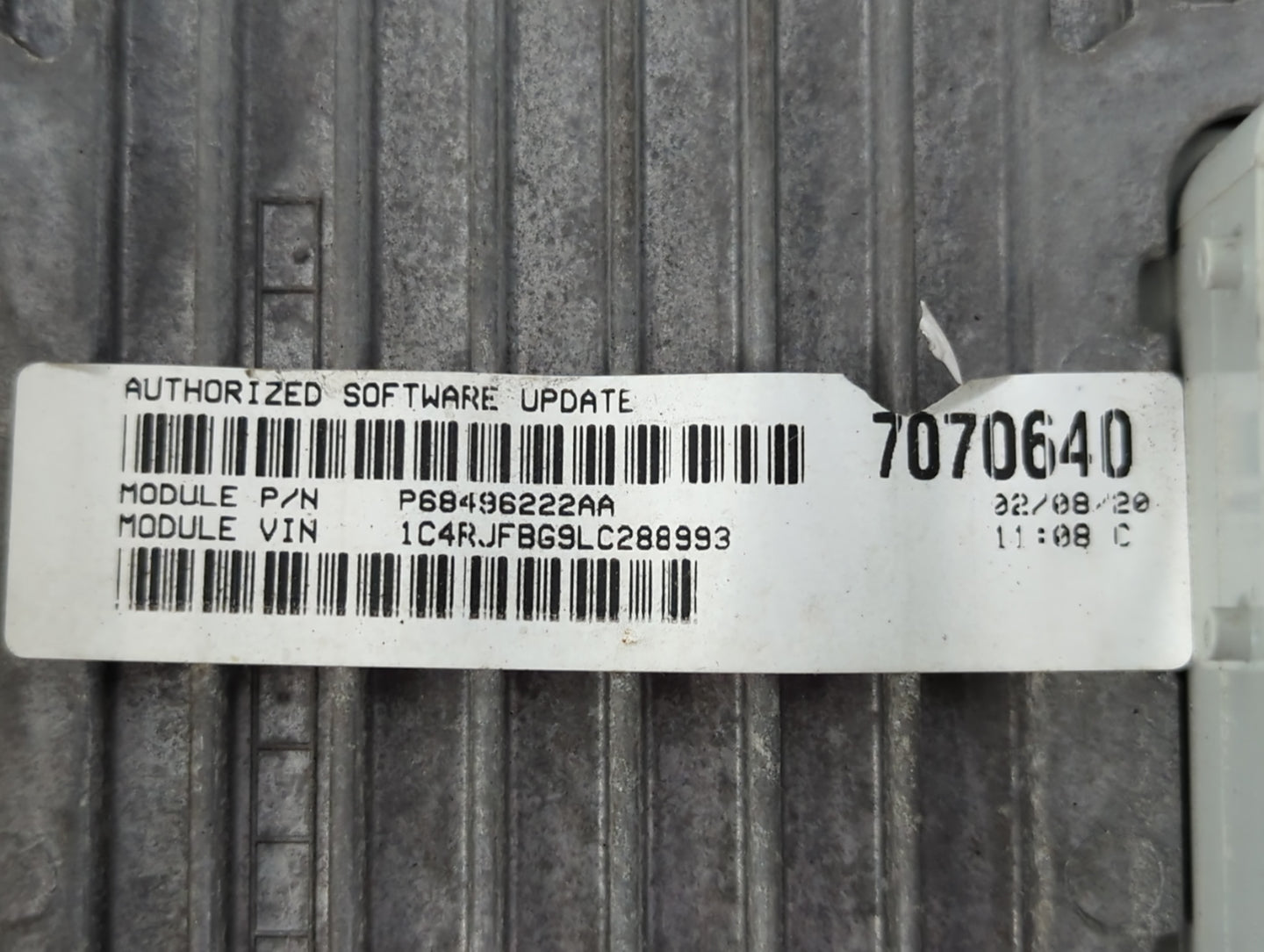 2020-2022 Jeep Grand Cherokee PCM Engine Control Computer ECU ECM PCU OEM P/N:P68434931AA Fits Fits 2020 2021 2022 OEM Used 