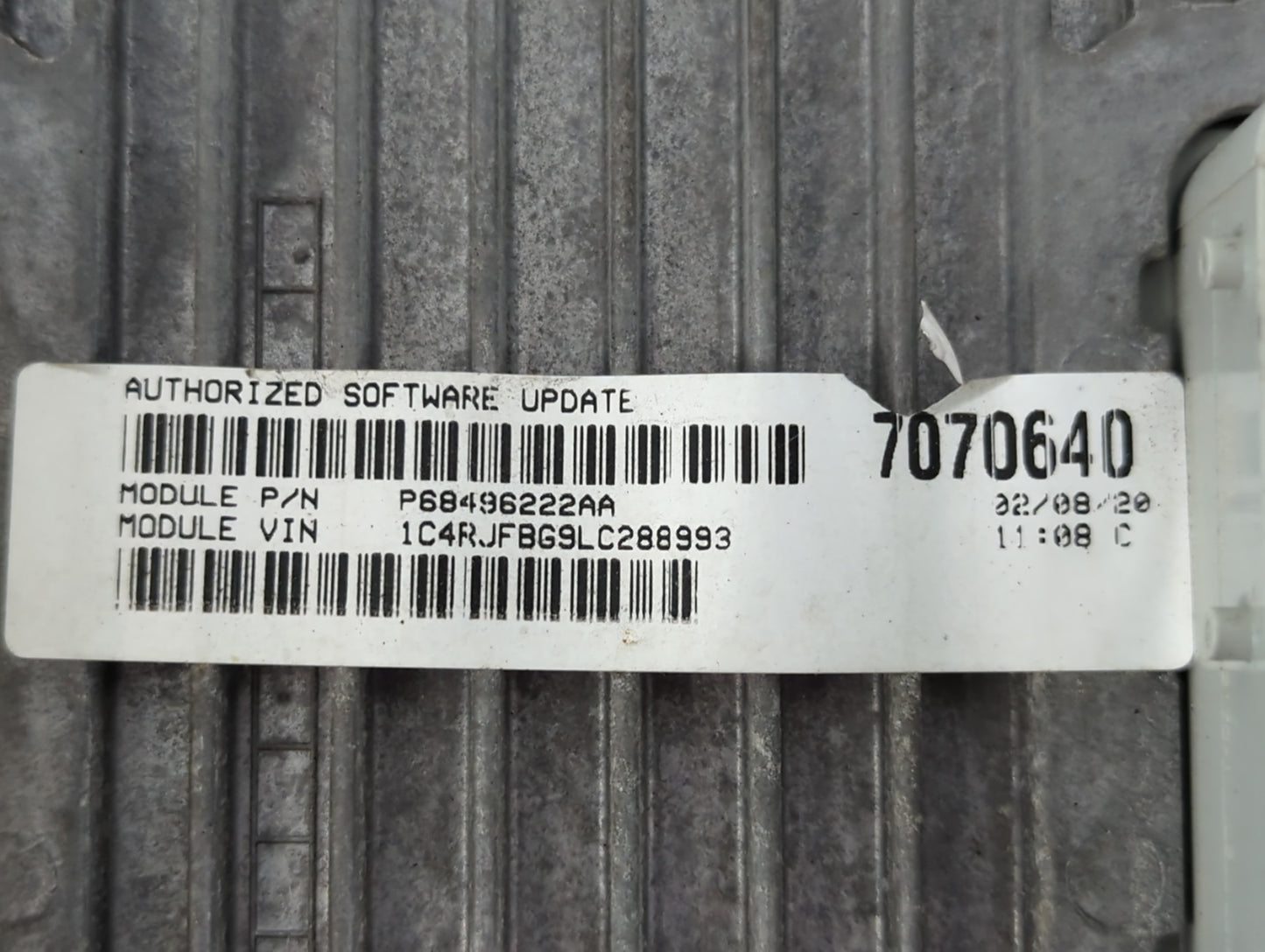 2020-2022 Jeep Grand Cherokee PCM Engine Control Computer ECU ECM PCU OEM P/N:P68434931AA Fits Fits 2020 2021 2022 OEM Used 