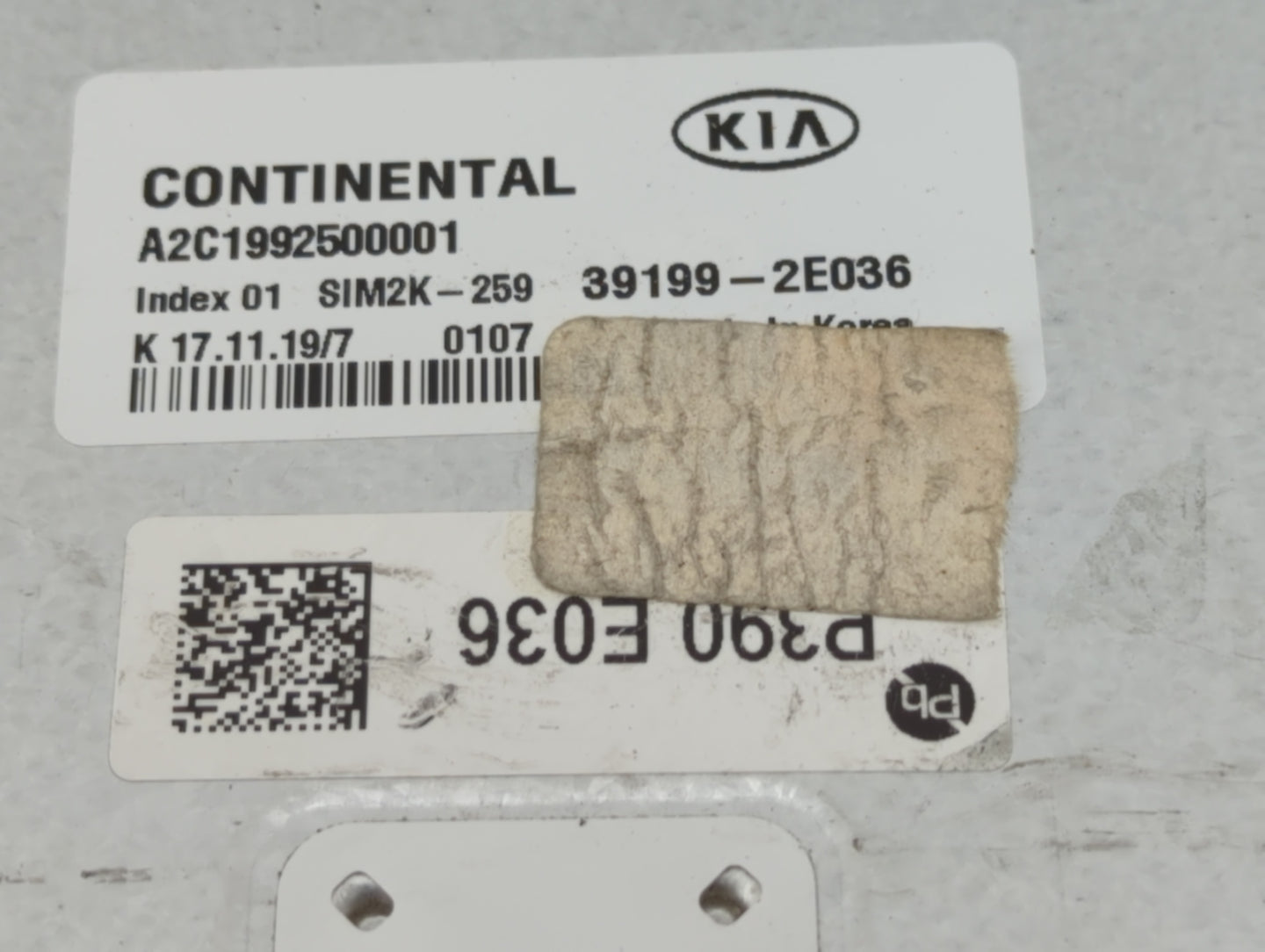 2019-2021 Kia Forte PCM Engine Control Computer ECU ECM PCU OEM P/N:39199-2E036 Fits Fits 2019 2020 2021 OEM Used Auto Parts