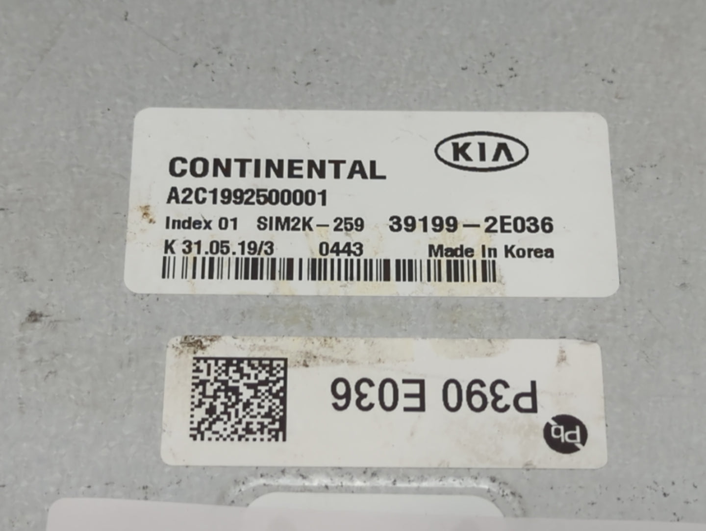 2019-2021 Kia Forte PCM Engine Control Computer ECU ECM PCU OEM P/N:39199-2E036 A2C1992500001, SIM2K-259 Fits Fits 2019 2020