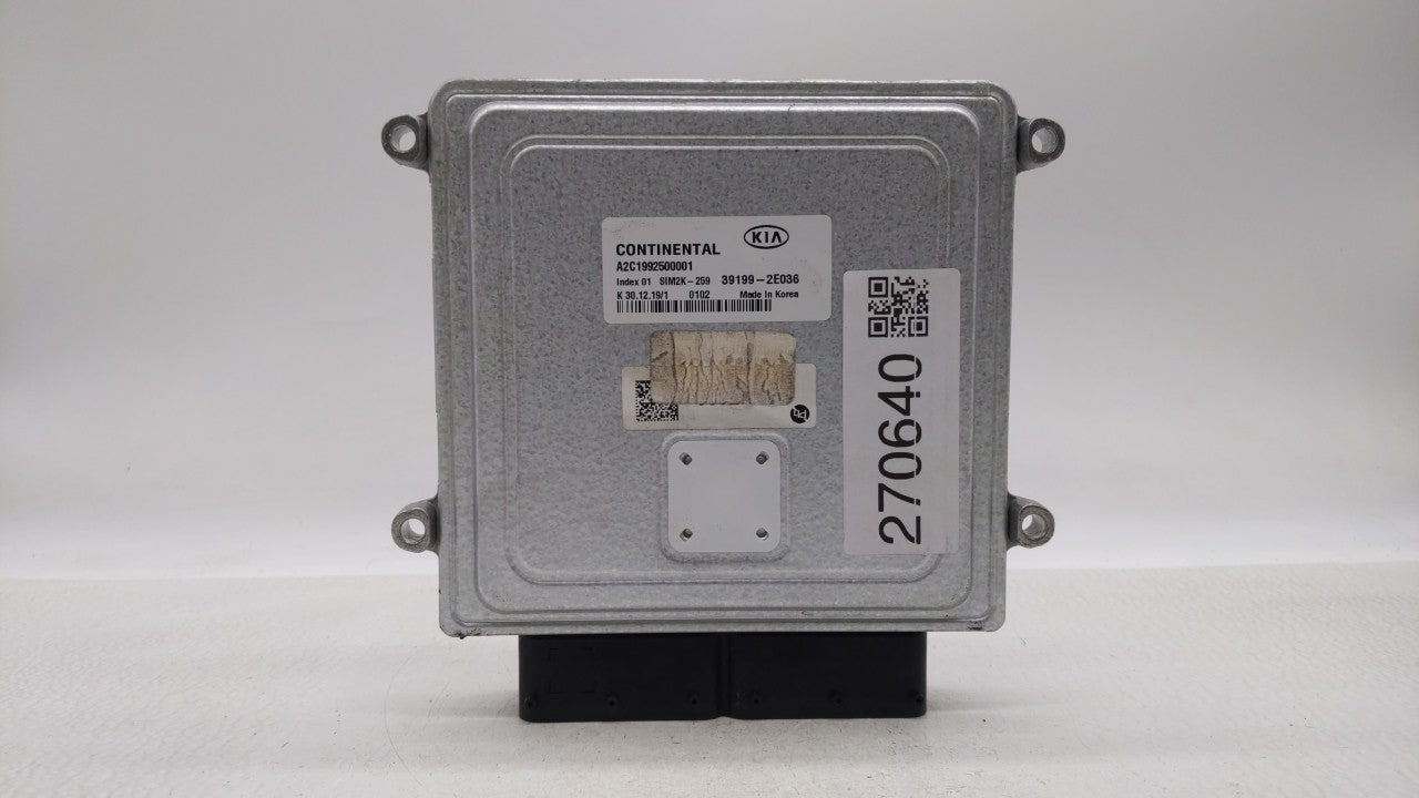 2020-2021 Kia Forte PCM Engine Control Computer ECU ECM PCU OEM P/N:39199-2E036 Fits Fits 2020 2021 OEM Used Auto Parts - Oe