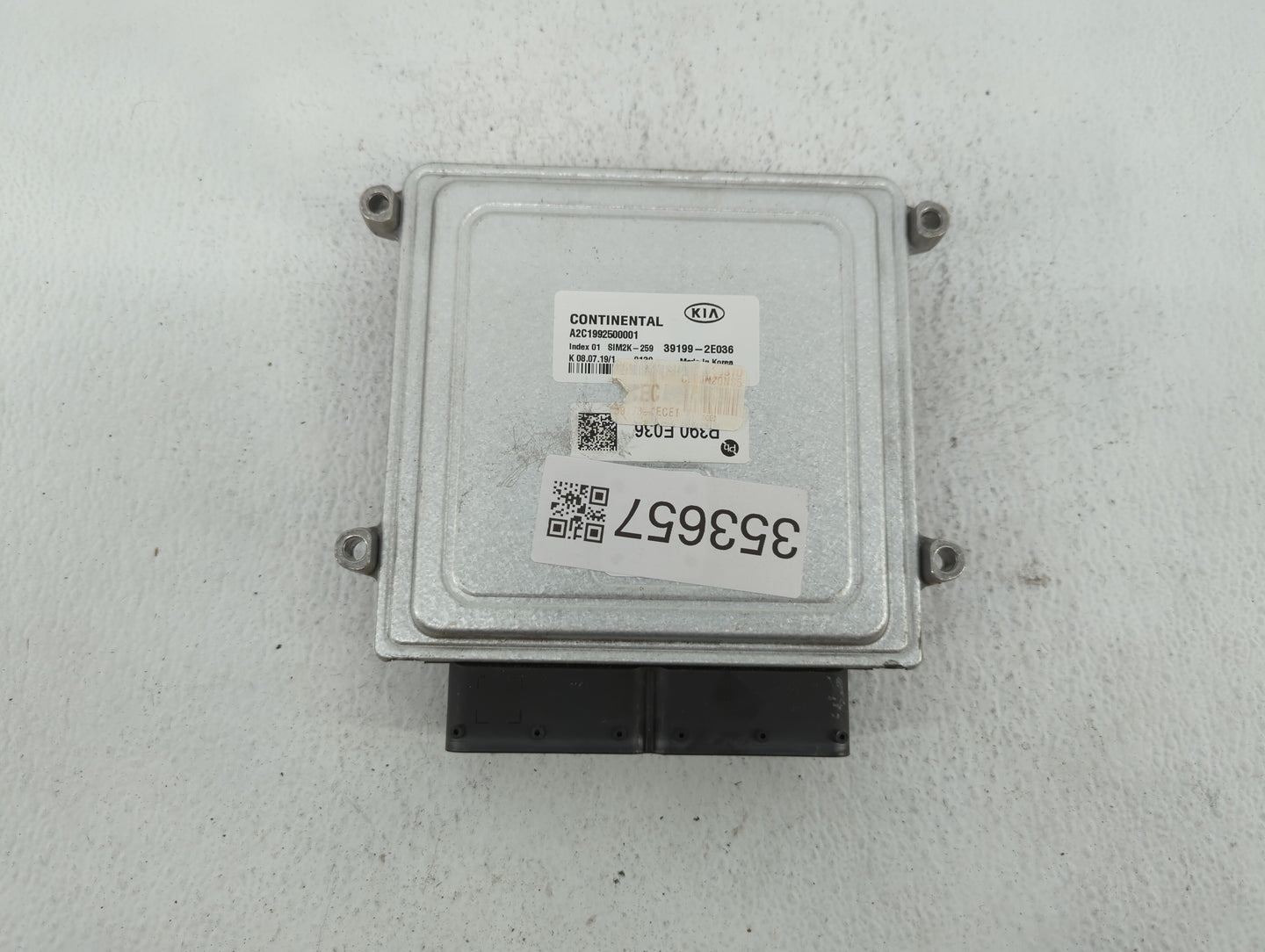 2019 Kia Forte PCM Engine Control Computer ECU ECM PCU OEM P/N:39199-2E036 Fits OEM Used Auto Parts - Oemusedautoparts1.com