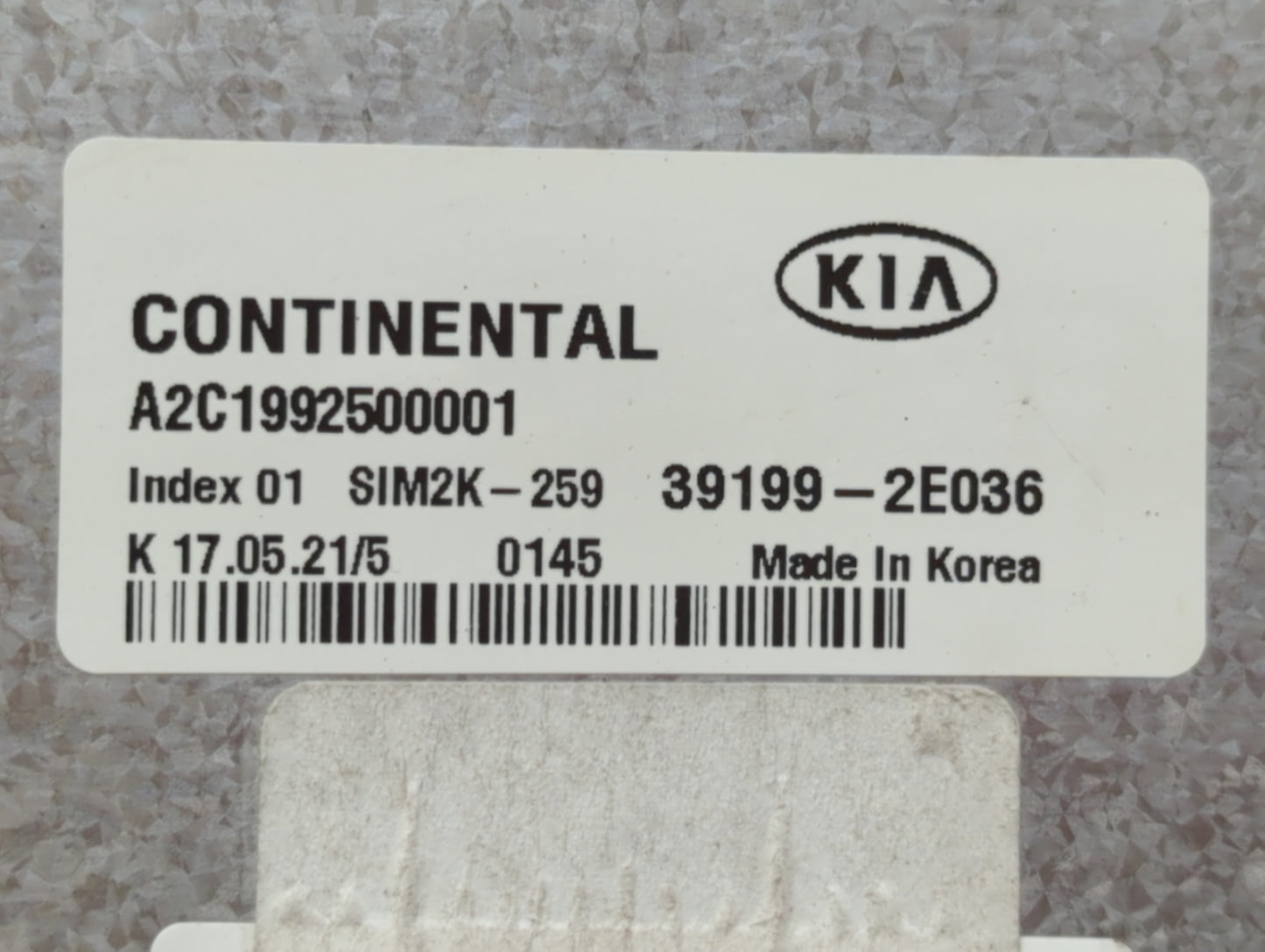 2019-2021 Kia Forte PCM Engine Control Computer ECU ECM PCU OEM P/N:39199-2E036 Fits Fits 2019 2020 2021 OEM Used Auto Parts