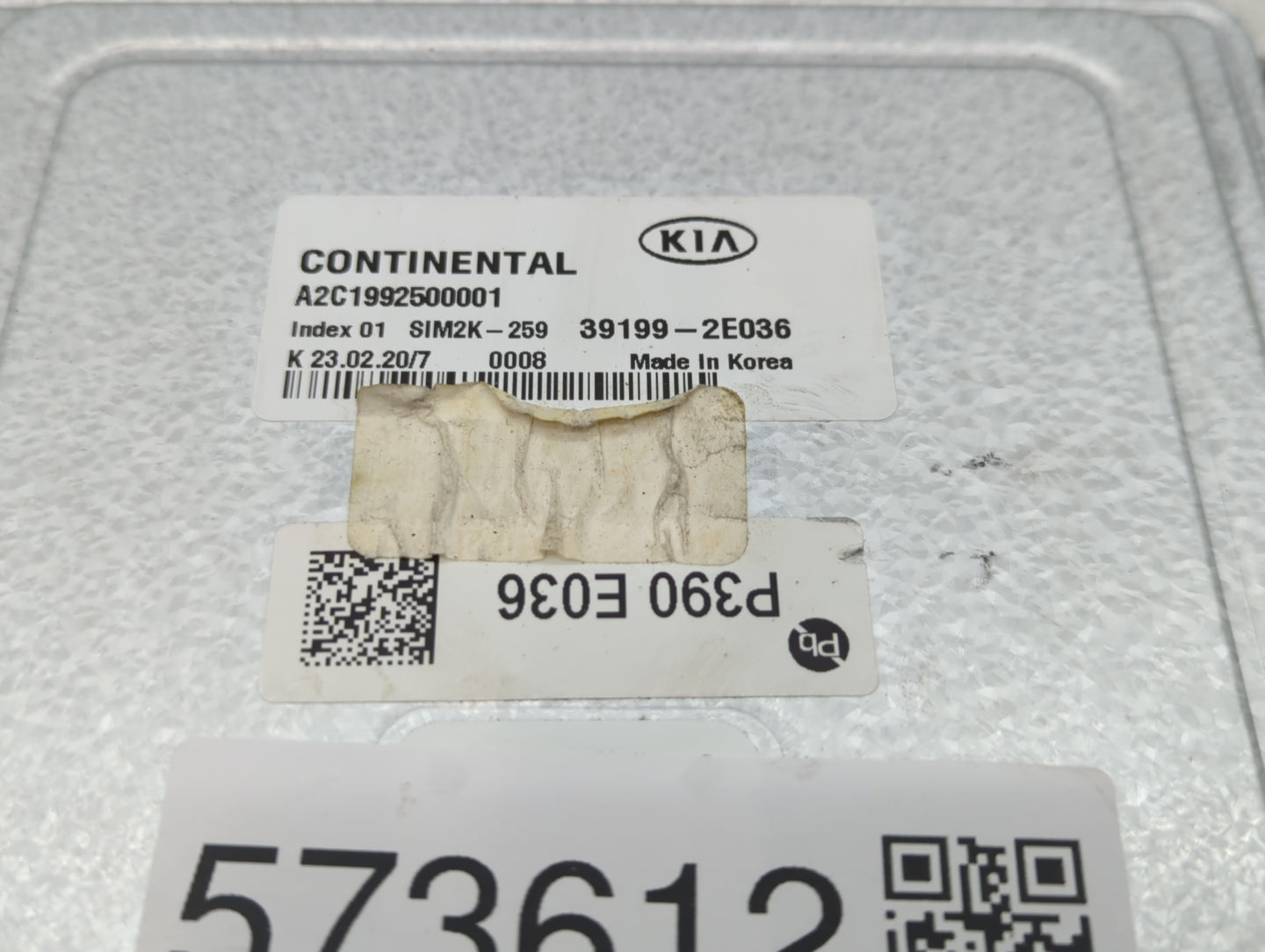 2020-2021 Kia Forte PCM Engine Control Computer ECU ECM PCU OEM P/N:39199-2E036 Fits Fits 2020 2021 OEM Used Auto Parts - Oe