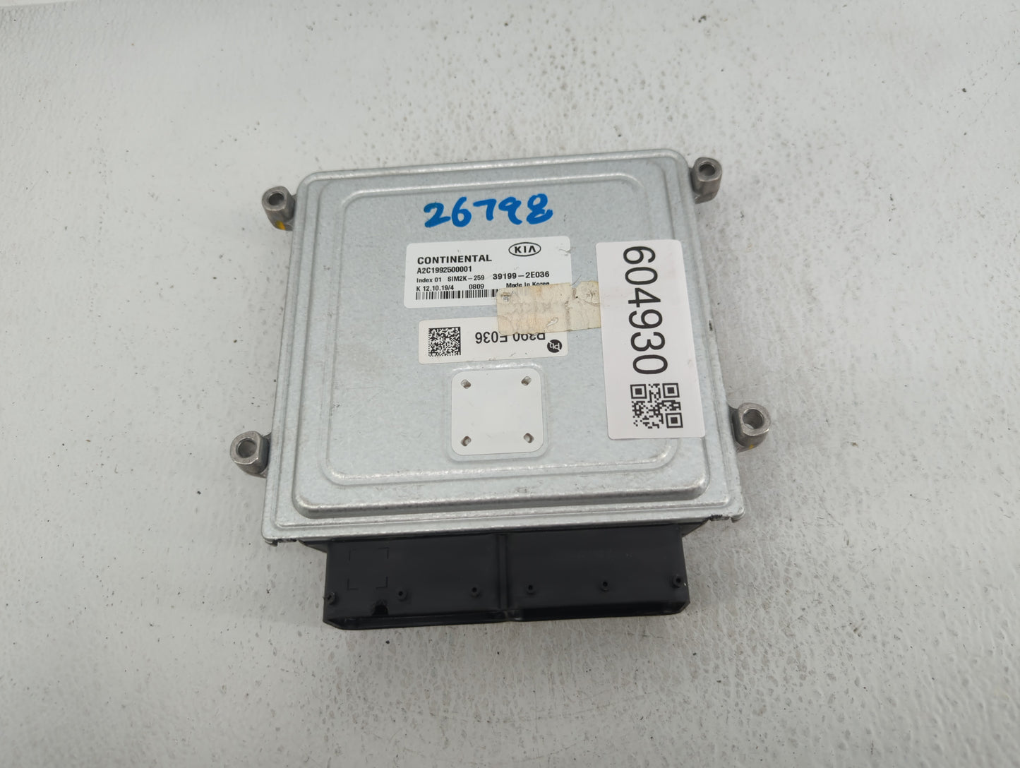 2020-2021 Kia Forte PCM Engine Control Computer ECU ECM PCU OEM P/N:39199-2E036 Fits Fits 2020 2021 OEM Used Auto Parts - Oe