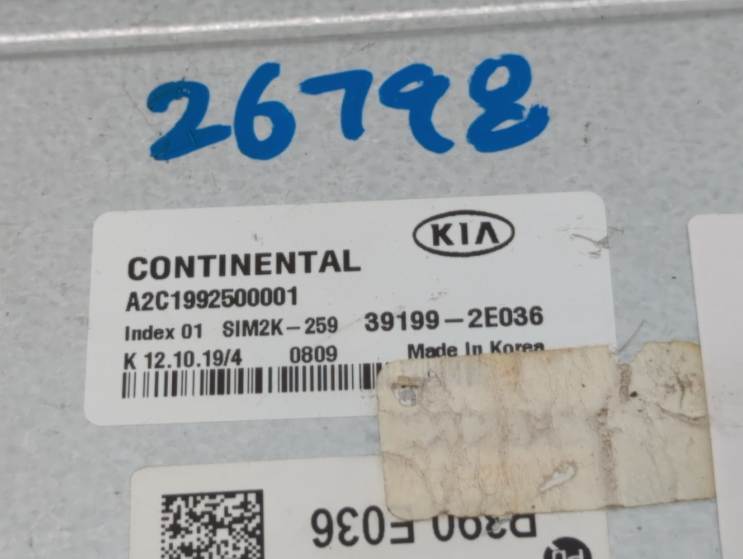 2020-2021 Kia Forte PCM Engine Control Computer ECU ECM PCU OEM P/N:39199-2E036 Fits Fits 2020 2021 OEM Used Auto Parts - Oe