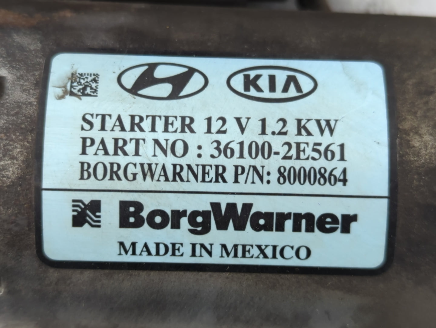 2017-2022 Kia Forte Car Starter Motor Solenoid OEM P/N:8000864 36100-2E561 Fits Fits 2017 2018 2019 2020 2021 2022 OEM Used 